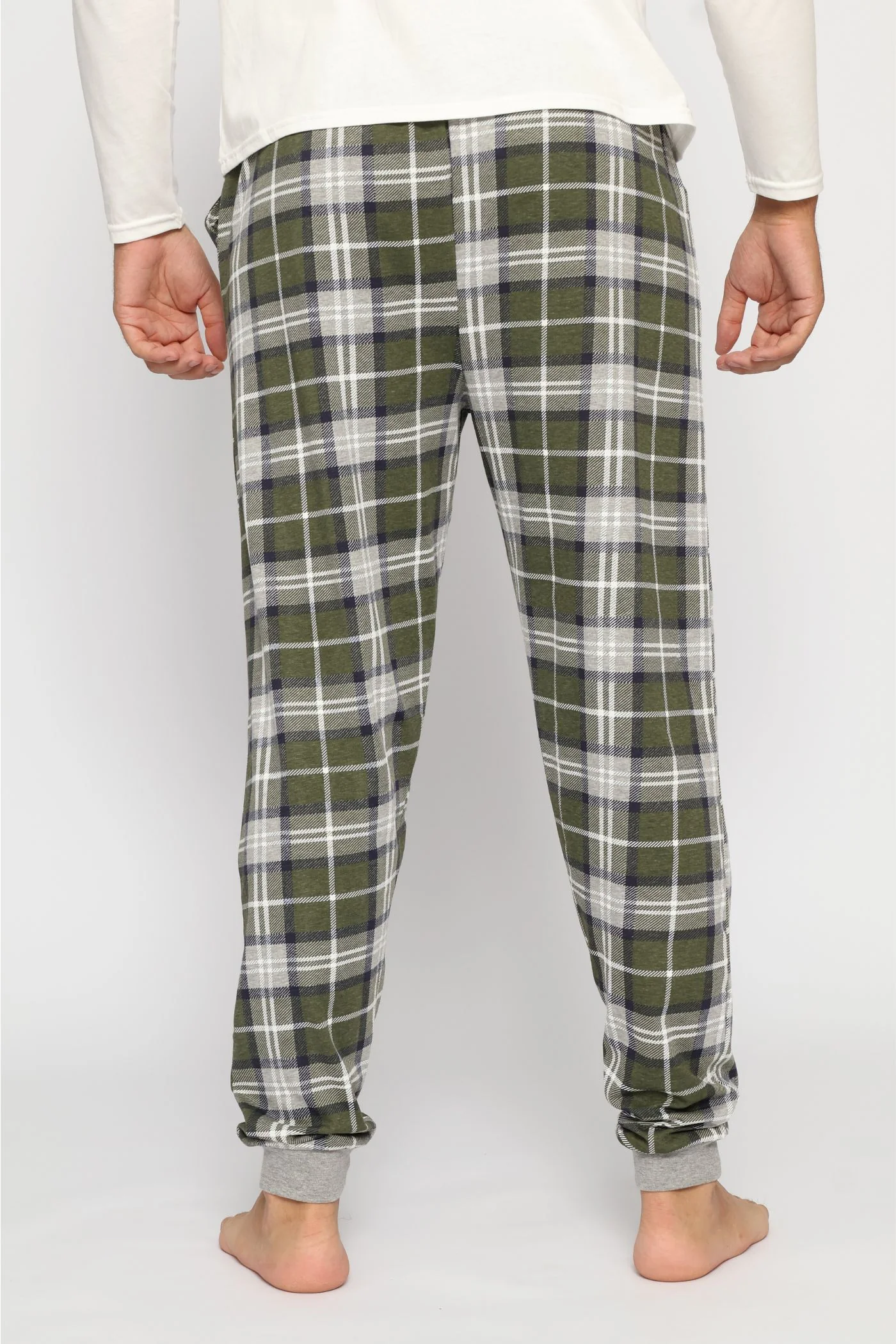 Check Jogger - Olive/Grey Melange - Image 5