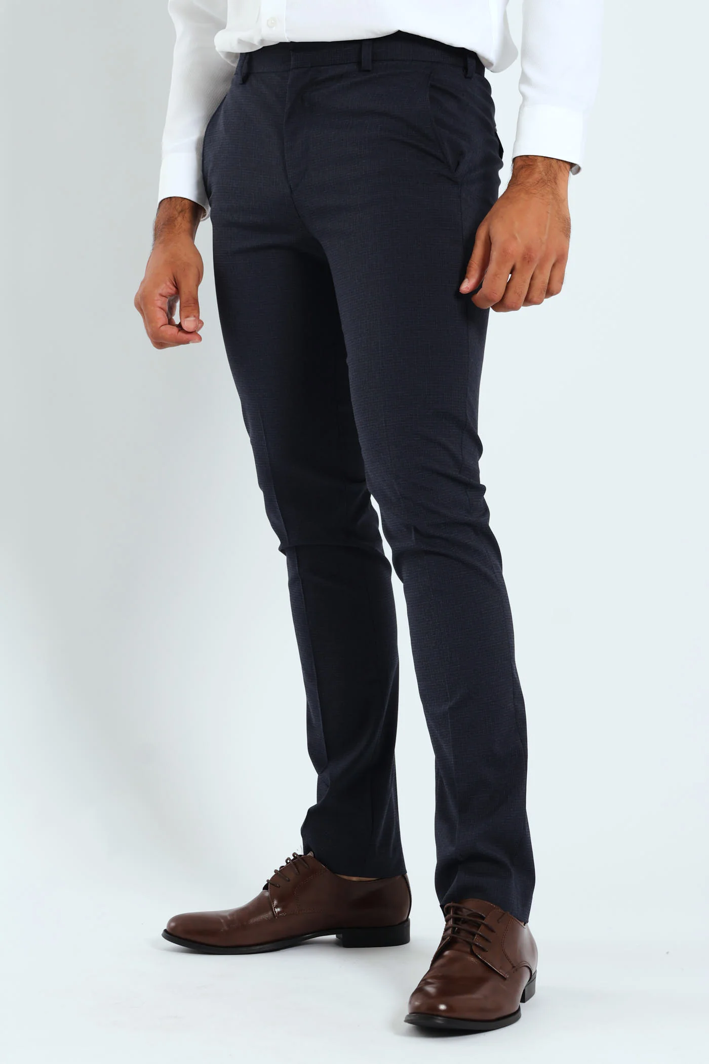 Check Look Trousers - Navy - Image 2