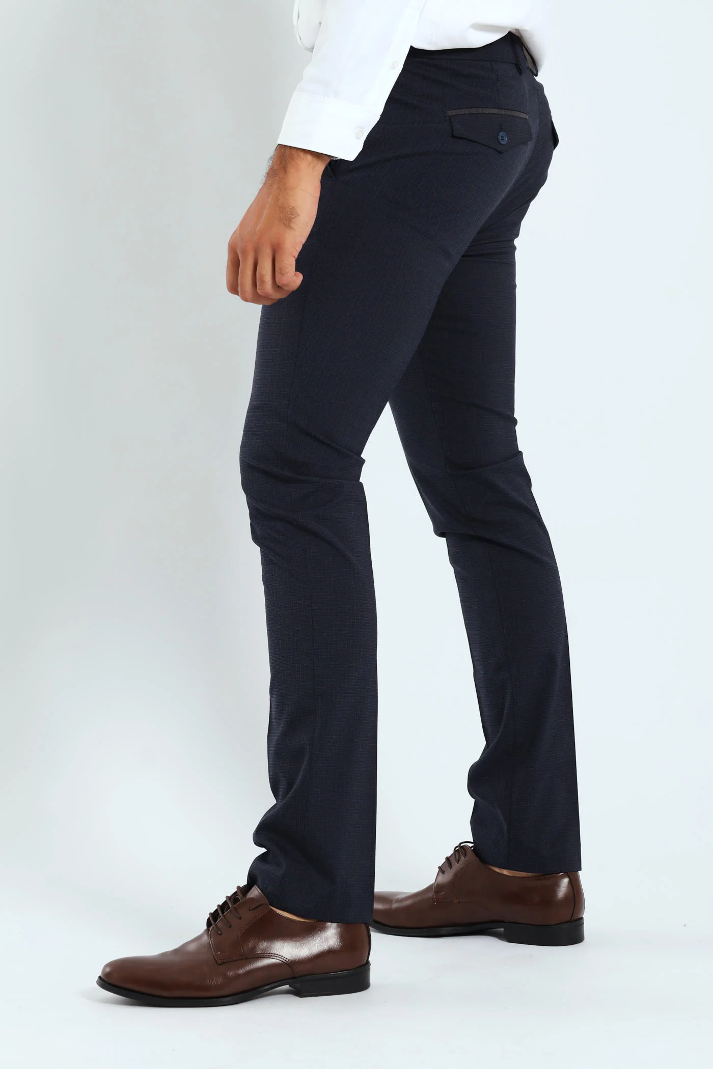 Check Look Trousers - Navy - Image 3