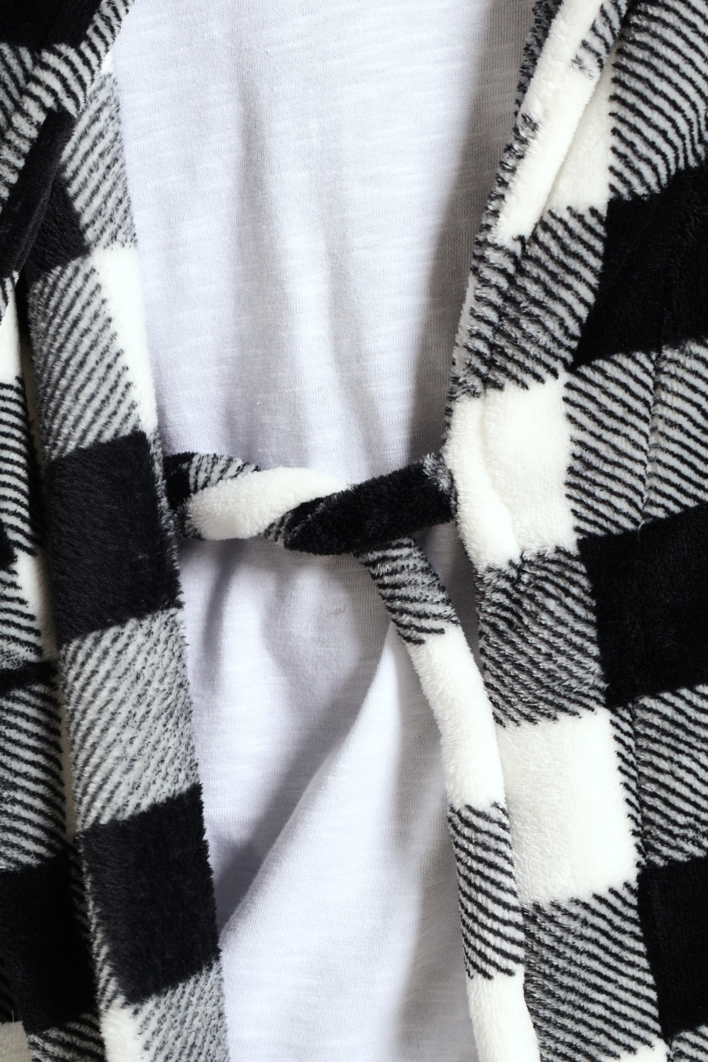 Check Plush Gown - Black/White - Image 2