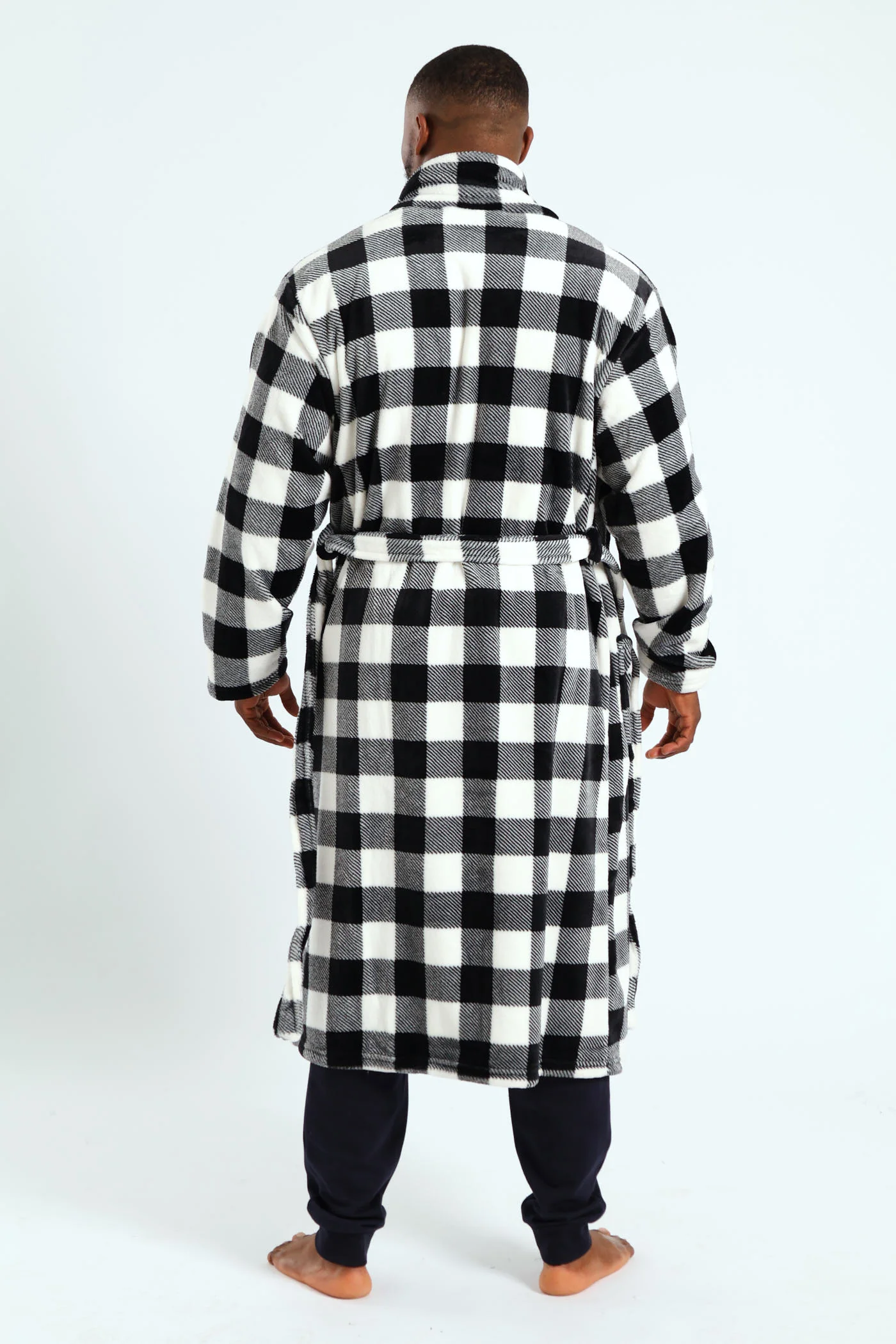 Check Plush Gown - Black/White - Image 4