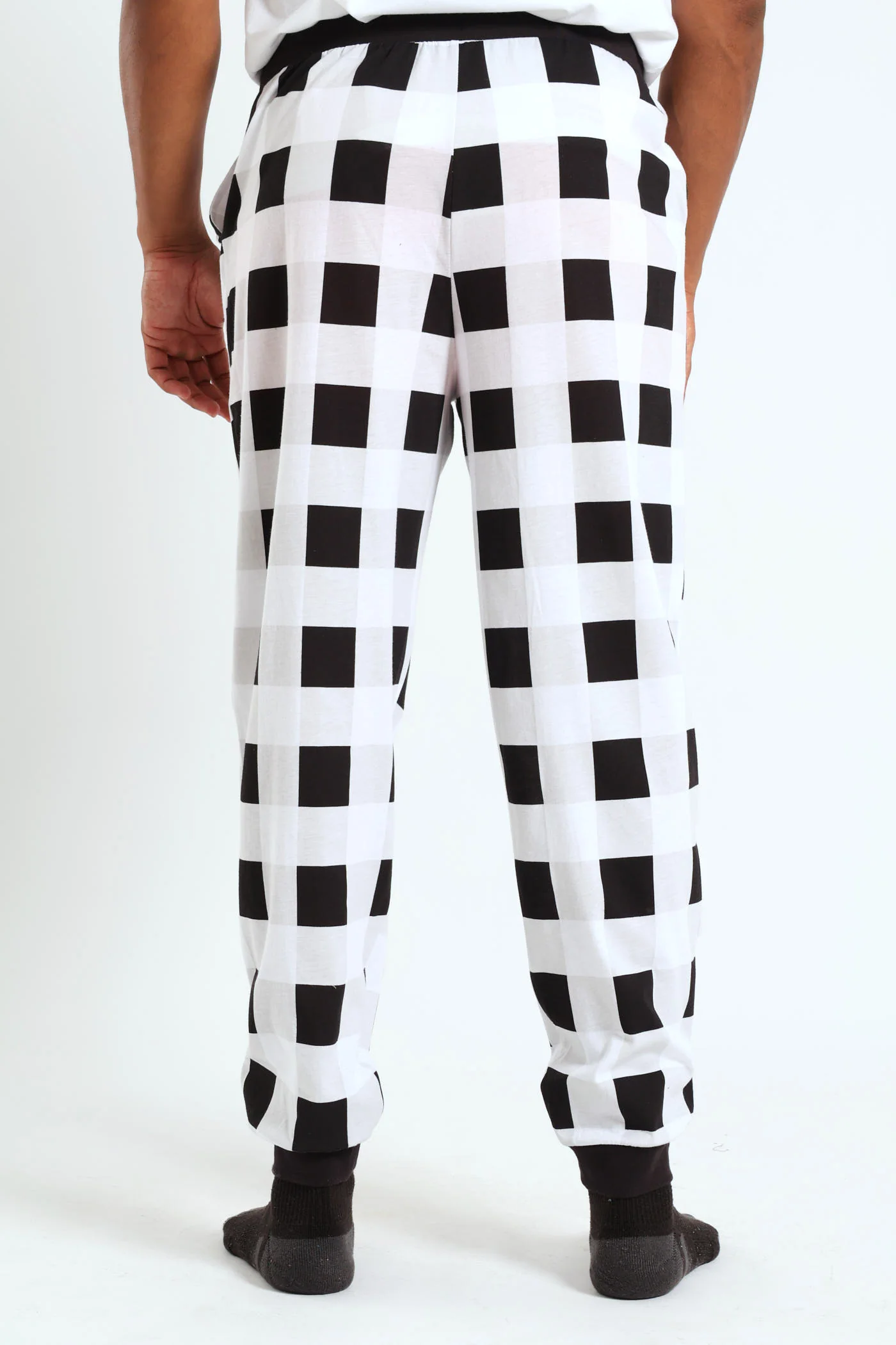 Check Print Jogger - Black - Image 3