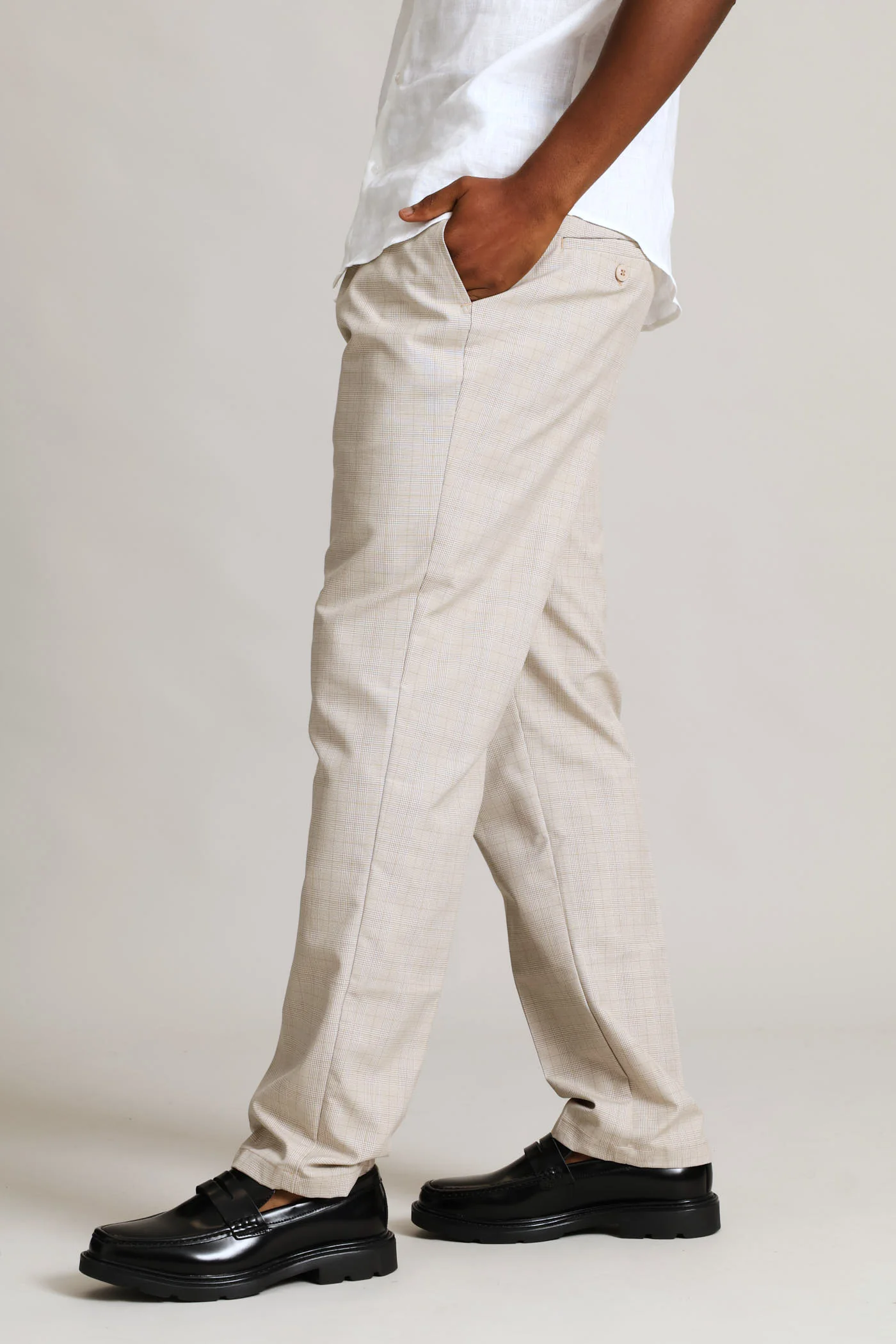 Check Pull On Trouser - Brown - Image 3