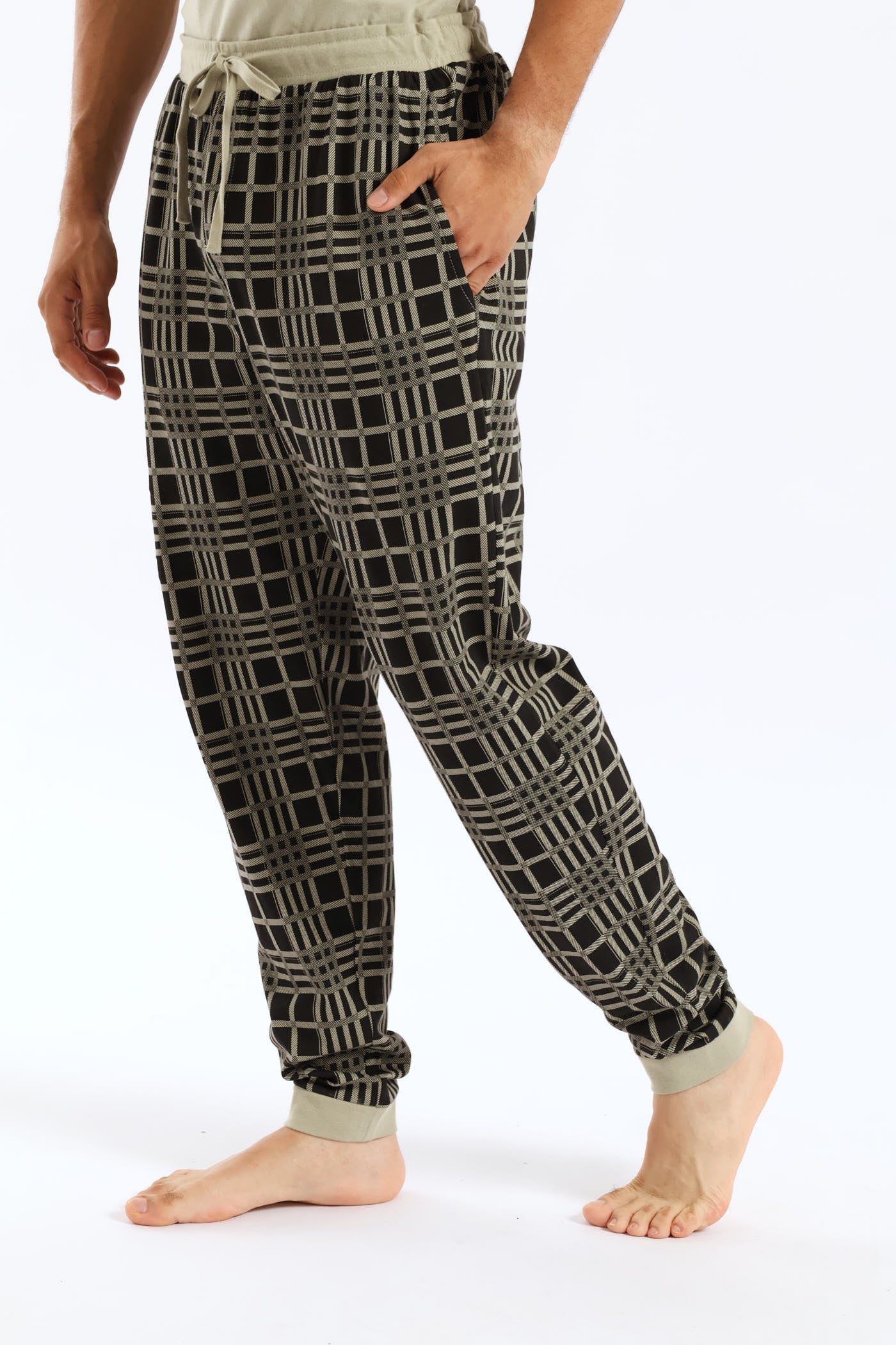 Check Pyjama Jogger - Sage - Image 3