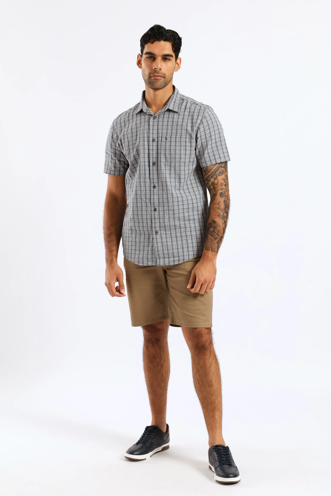 Check Regular Shirt - Grey - Image 3