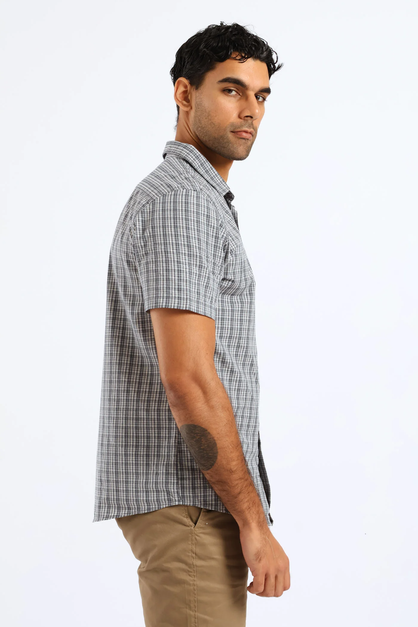 Check Regular Shirt - Grey - Image 4