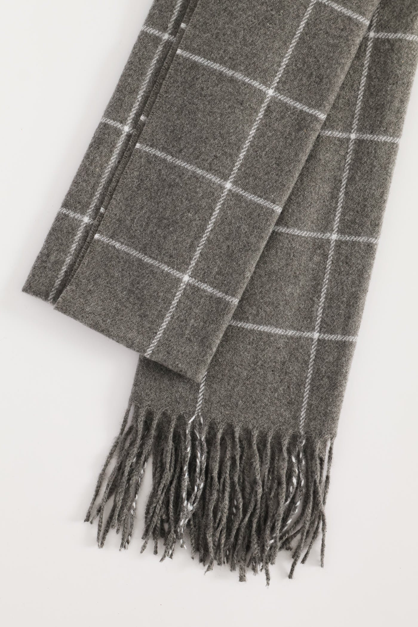 Check Scarf - Grey Melange - Image 3