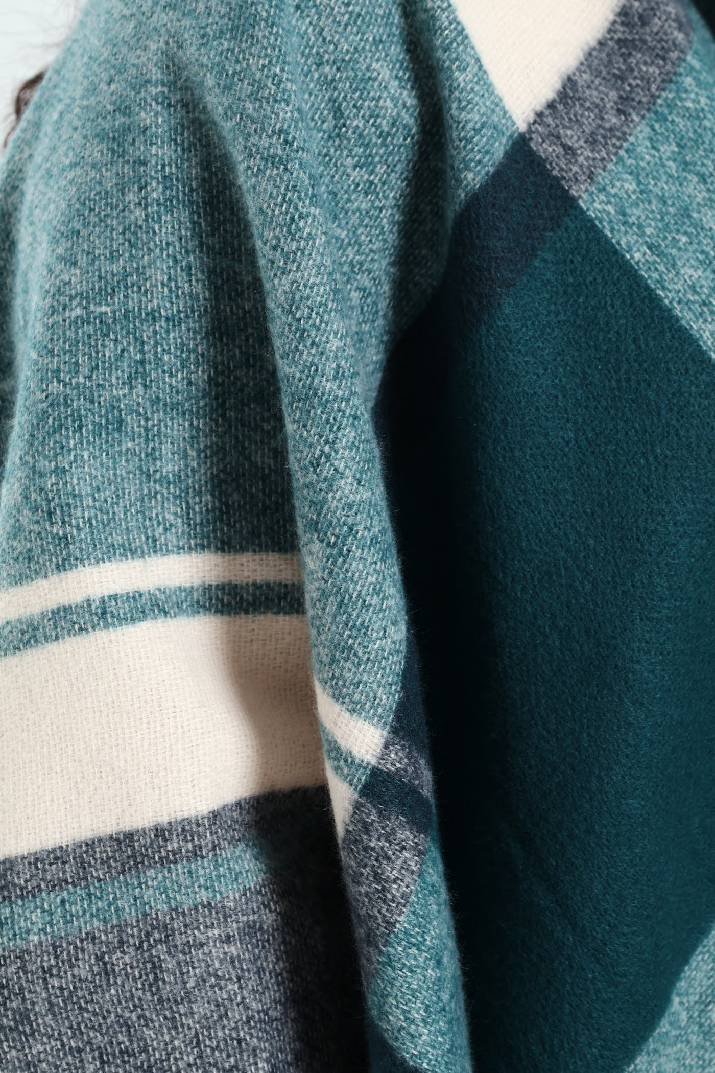 Check Shawl - Blue - Image 5