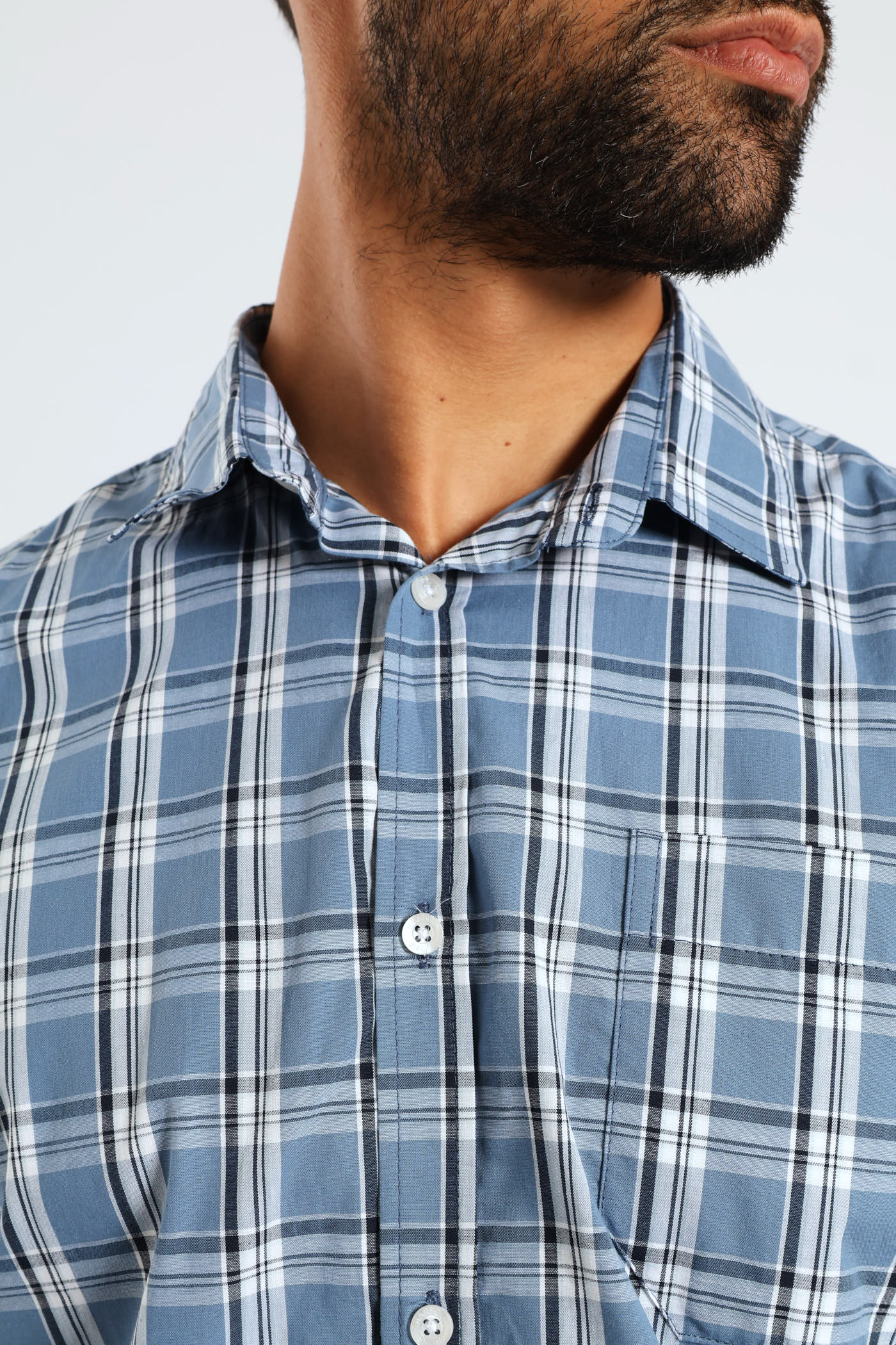 Check Shirt - Steel Blue/Navy - Image 2