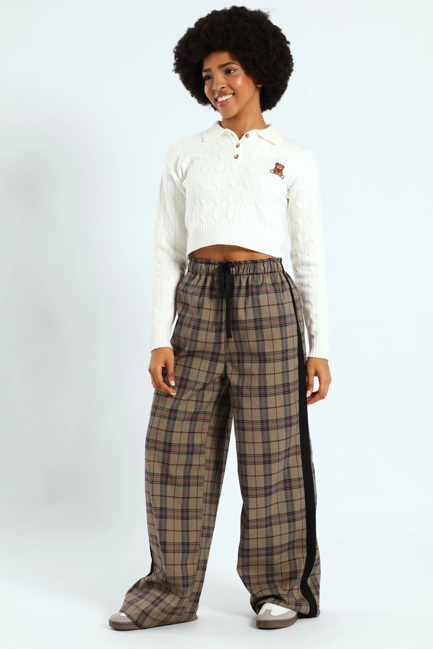 Check Side Stripe Trouser - Neutral - Image 2