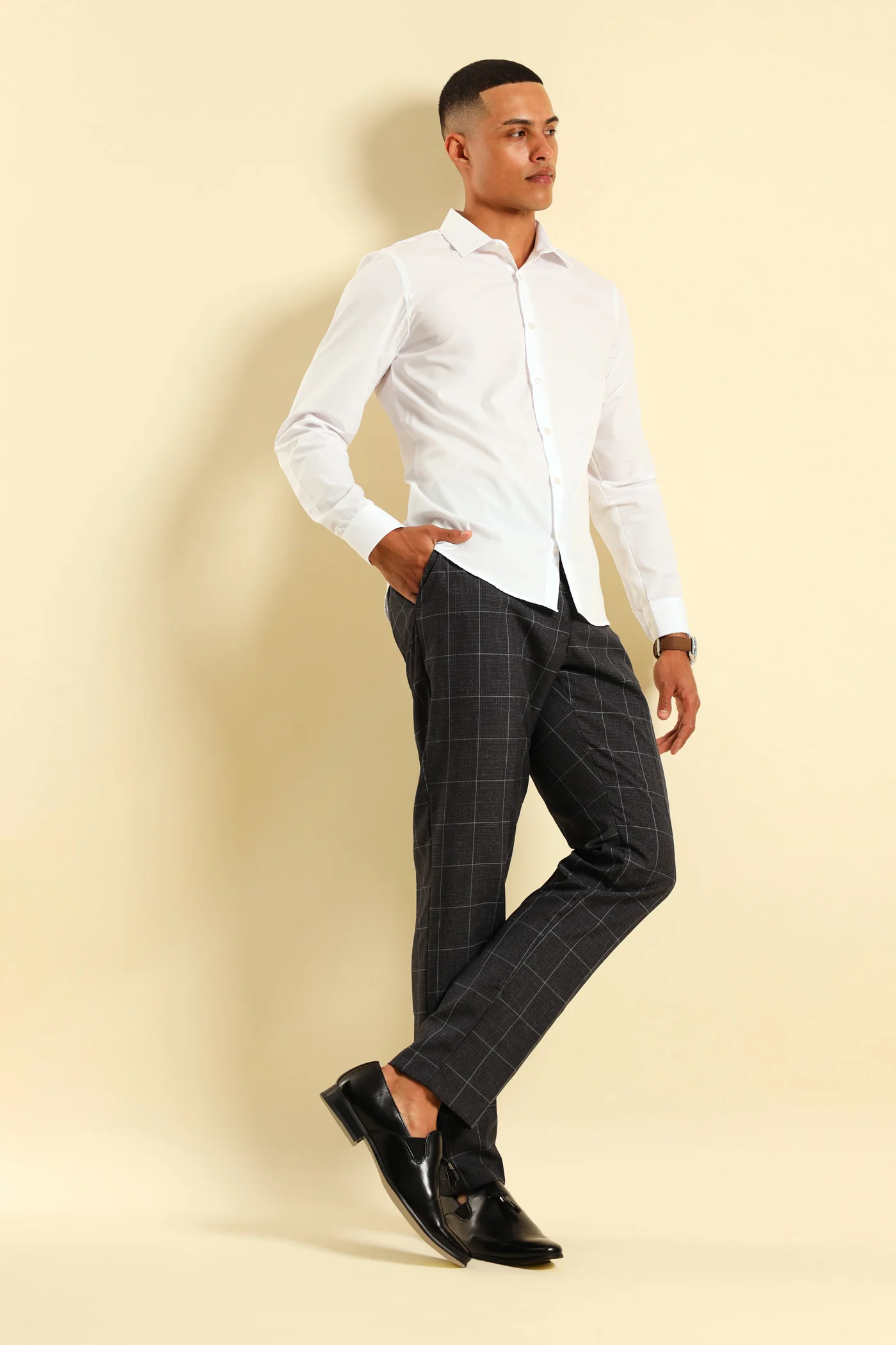 Check Trouser - Navy - Image 2