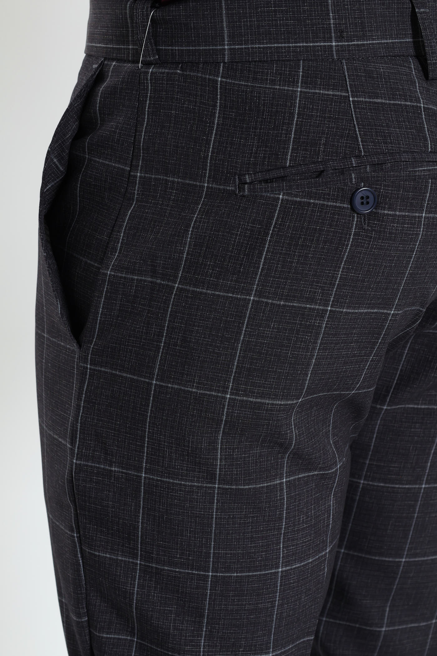 Check Trouser - Navy - Image 3