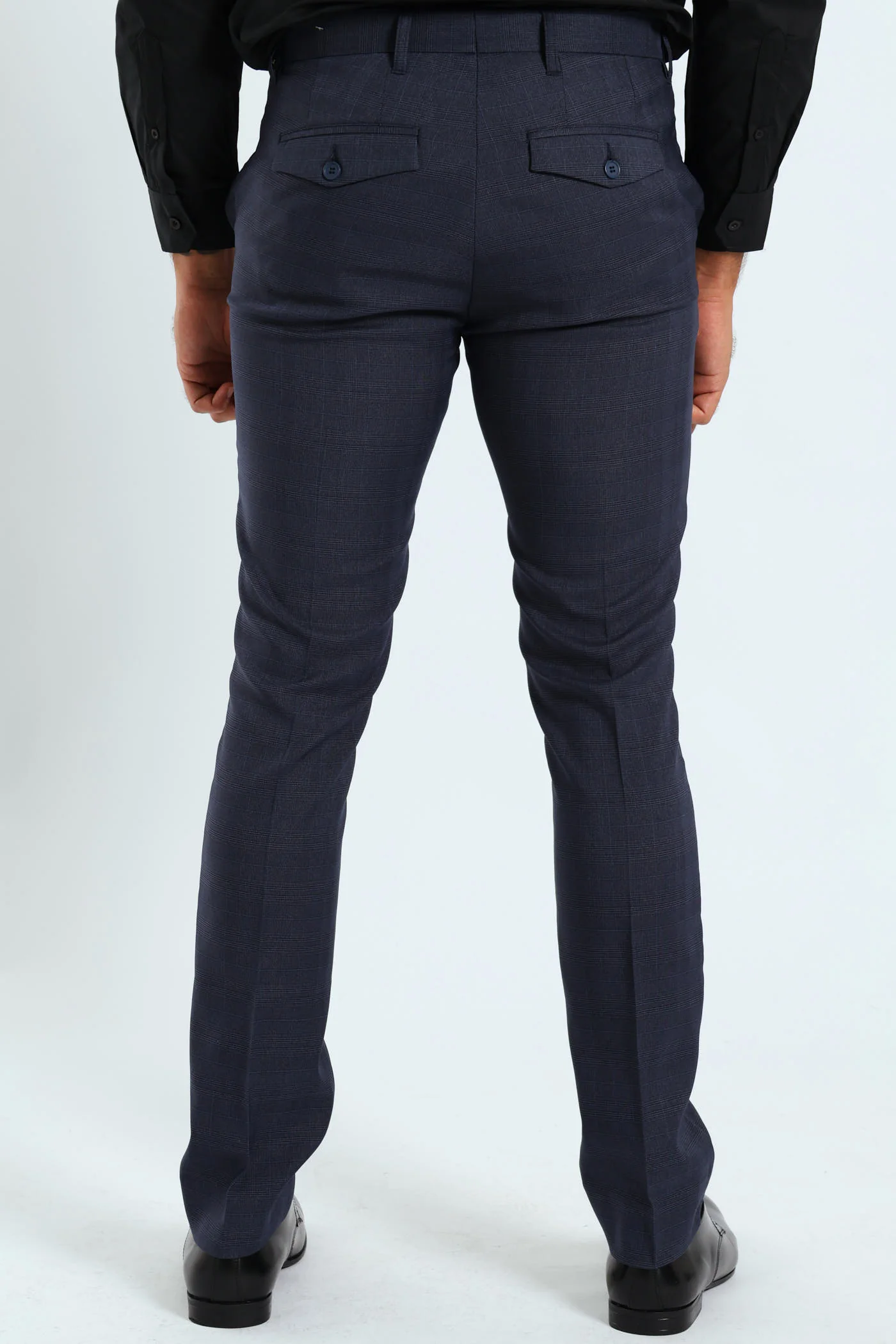 Check Trousers - Navy - Image 3