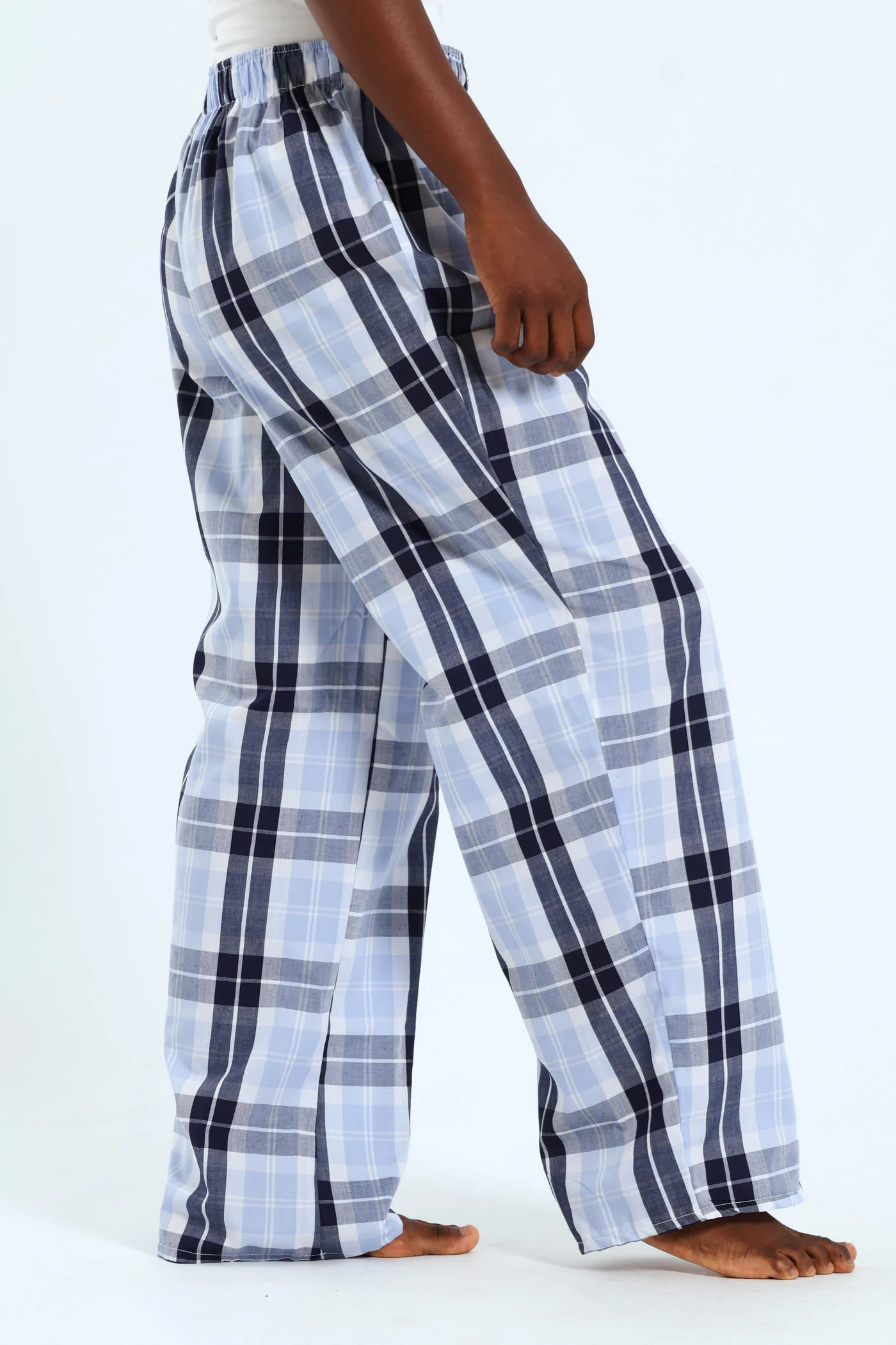 Check Woven Boxer Pant - White/Blue - Image 2
