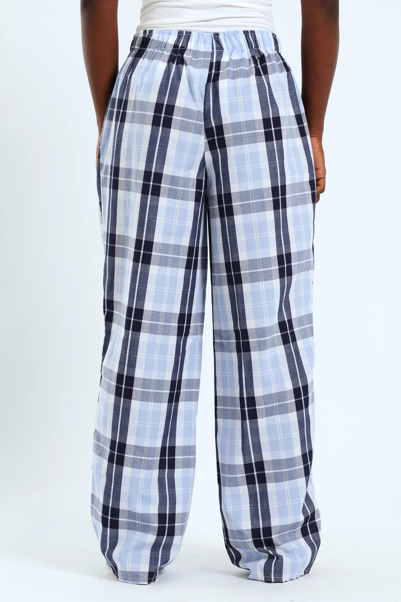 Check Woven Boxer Pant - White/Blue - Image 3