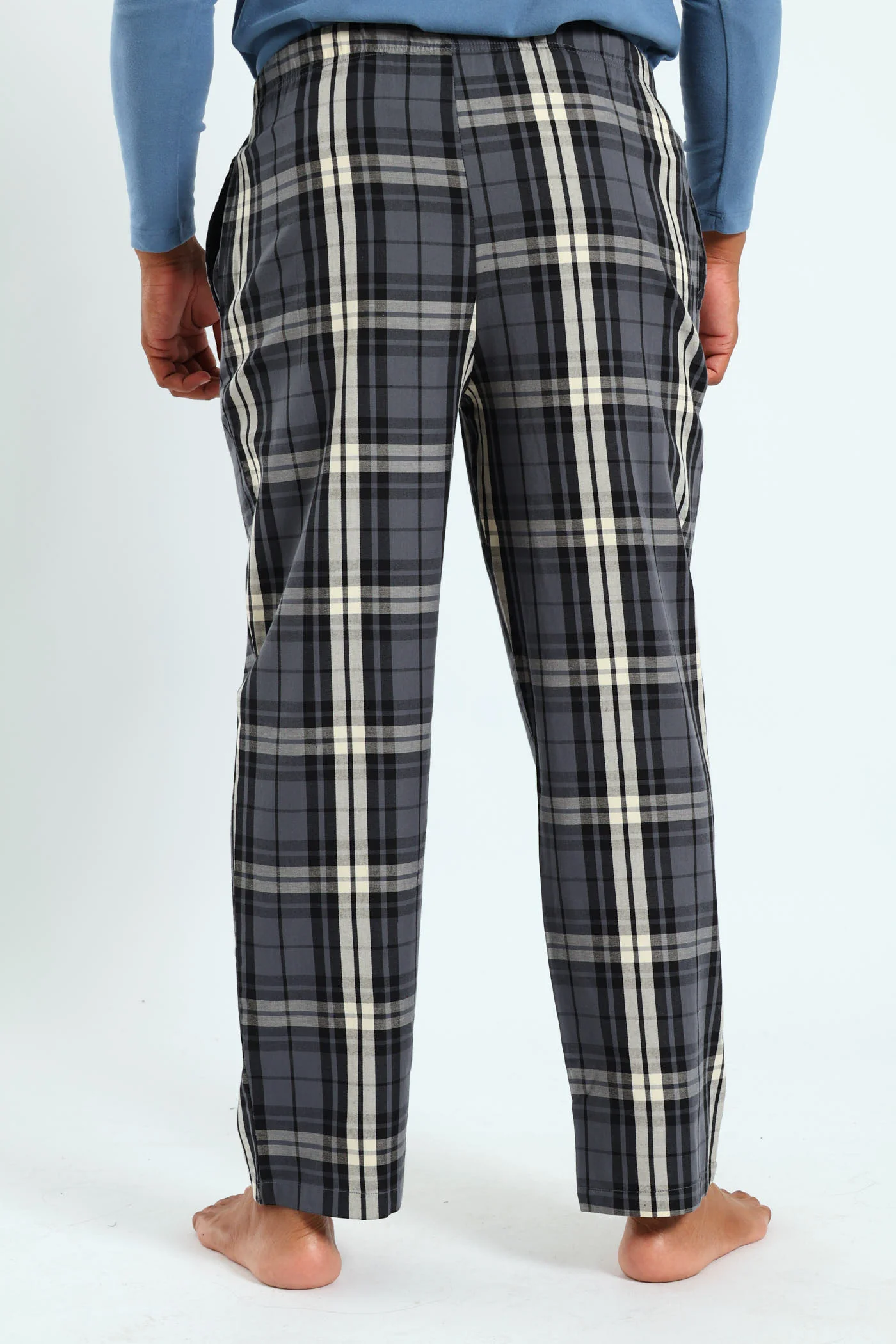 Check Woven Pants - Blue - Image 4