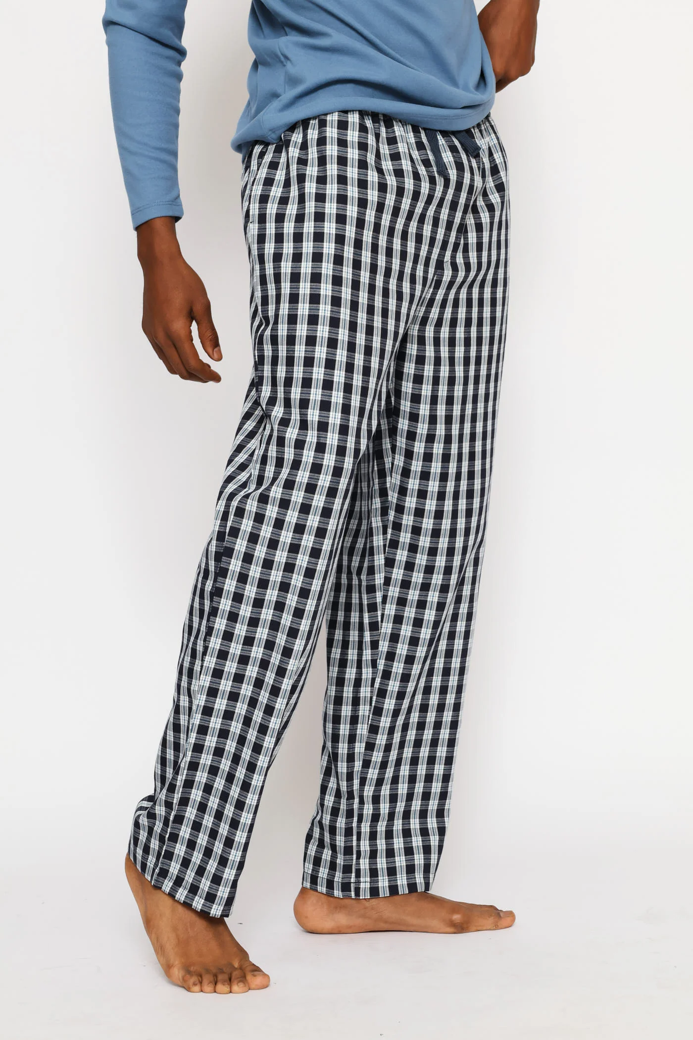 Check Woven Pants - Blue - Image 2