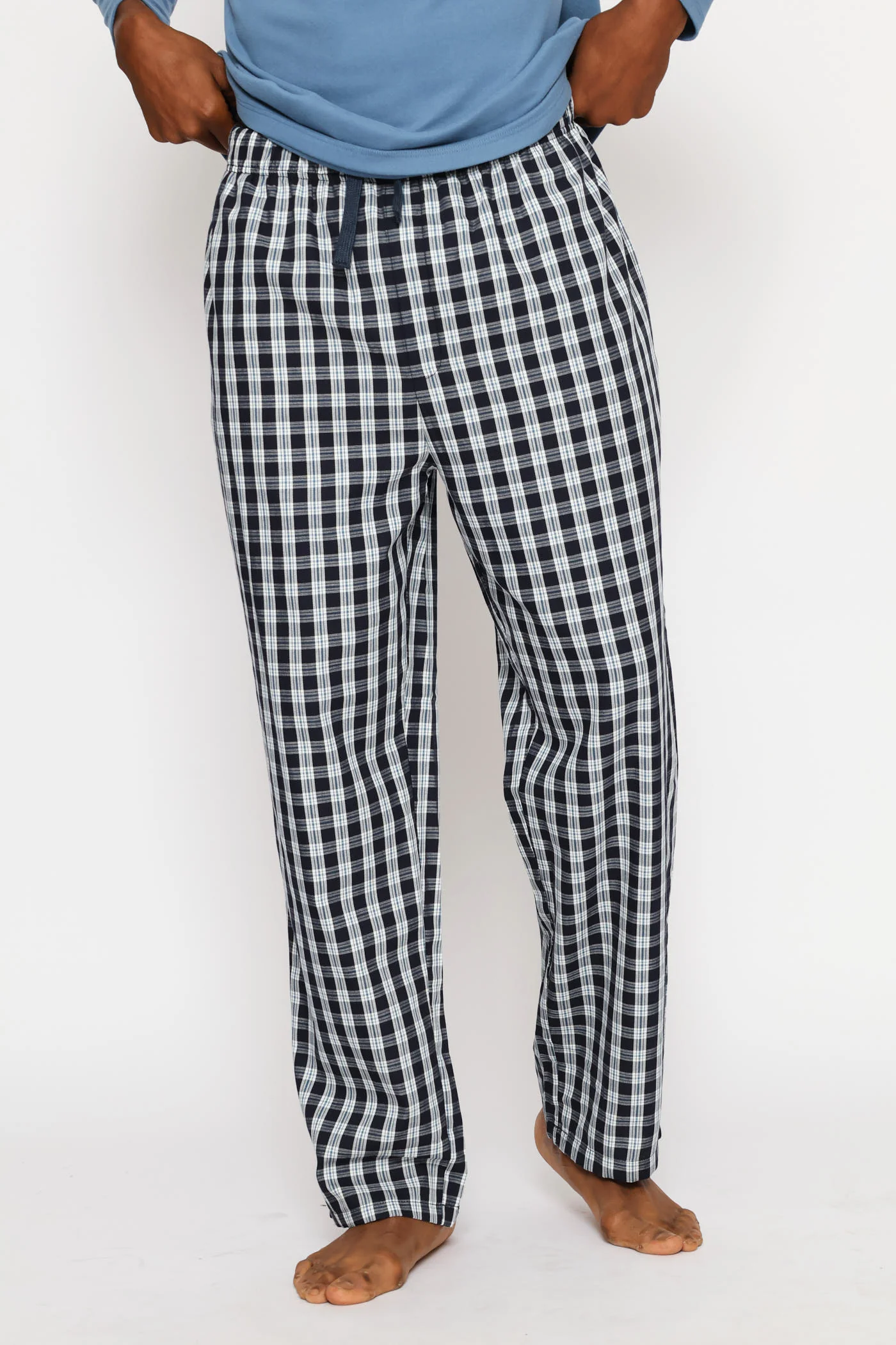 Check Woven Pants - Blue - Image 3