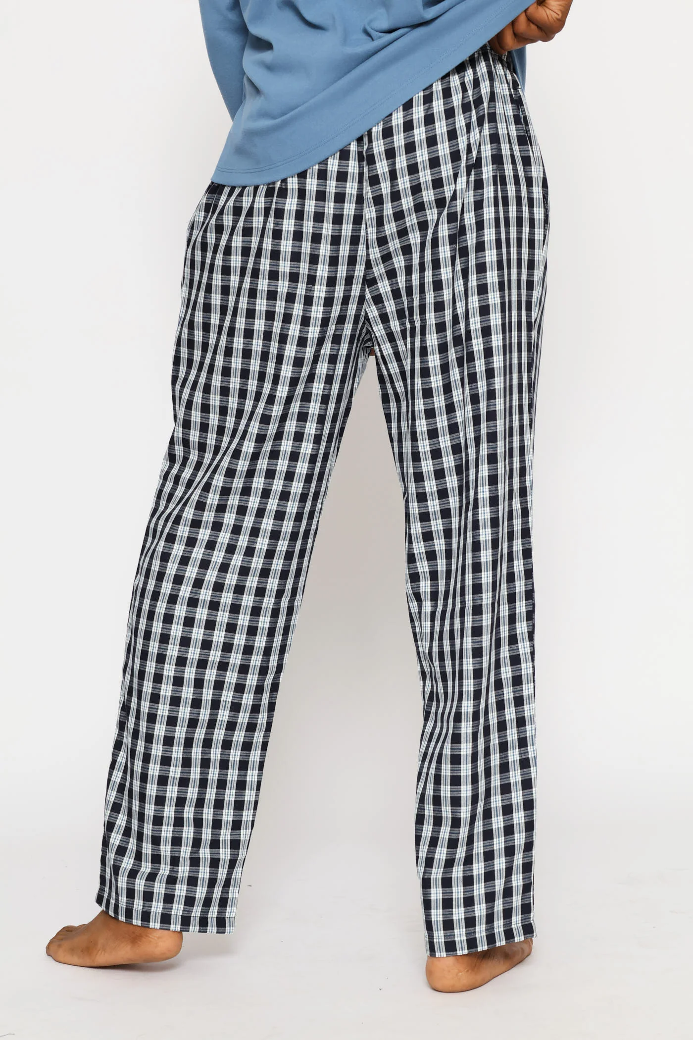 Check Woven Pants - Blue - Image 4