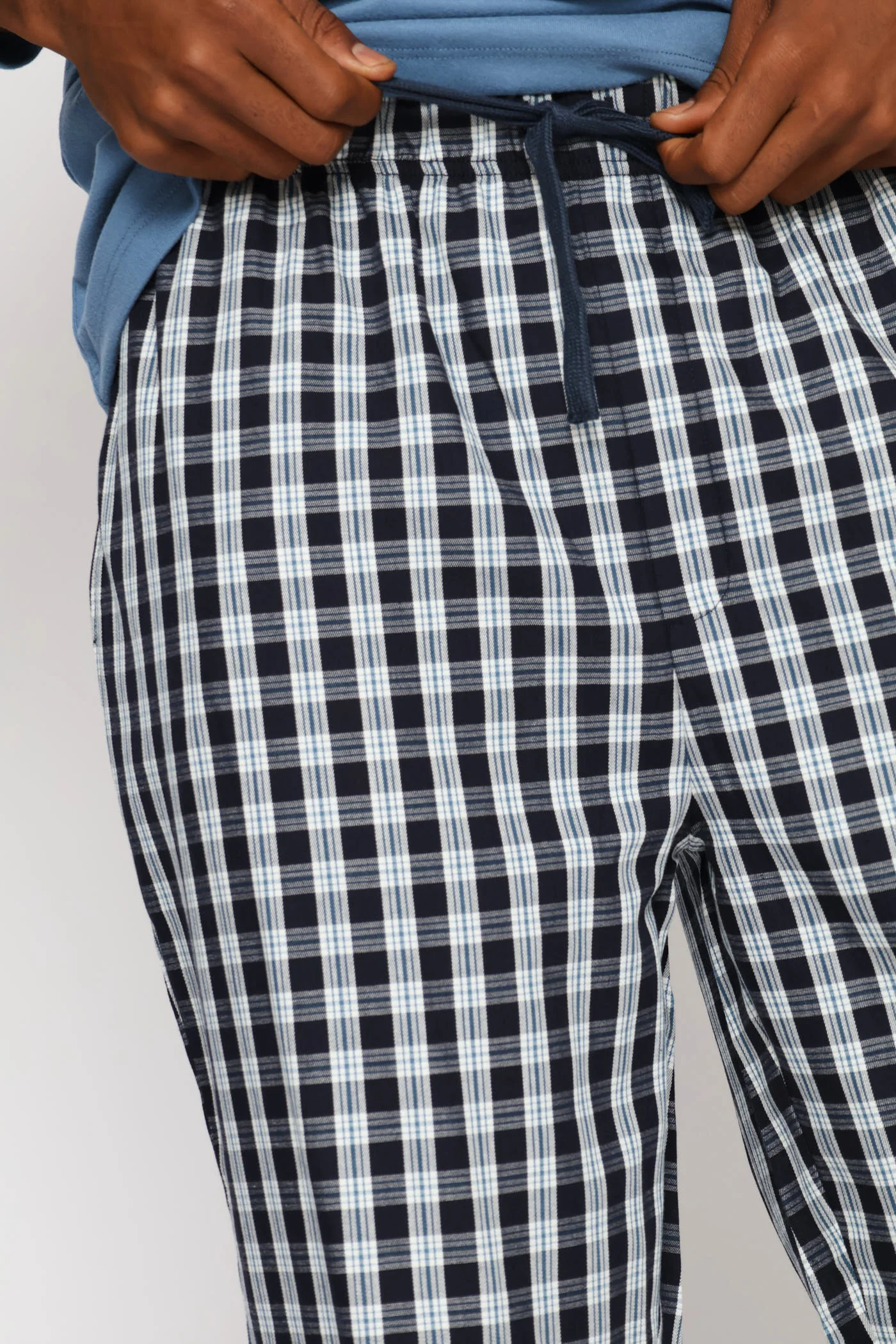 Check Woven Pants - Blue - Image 5