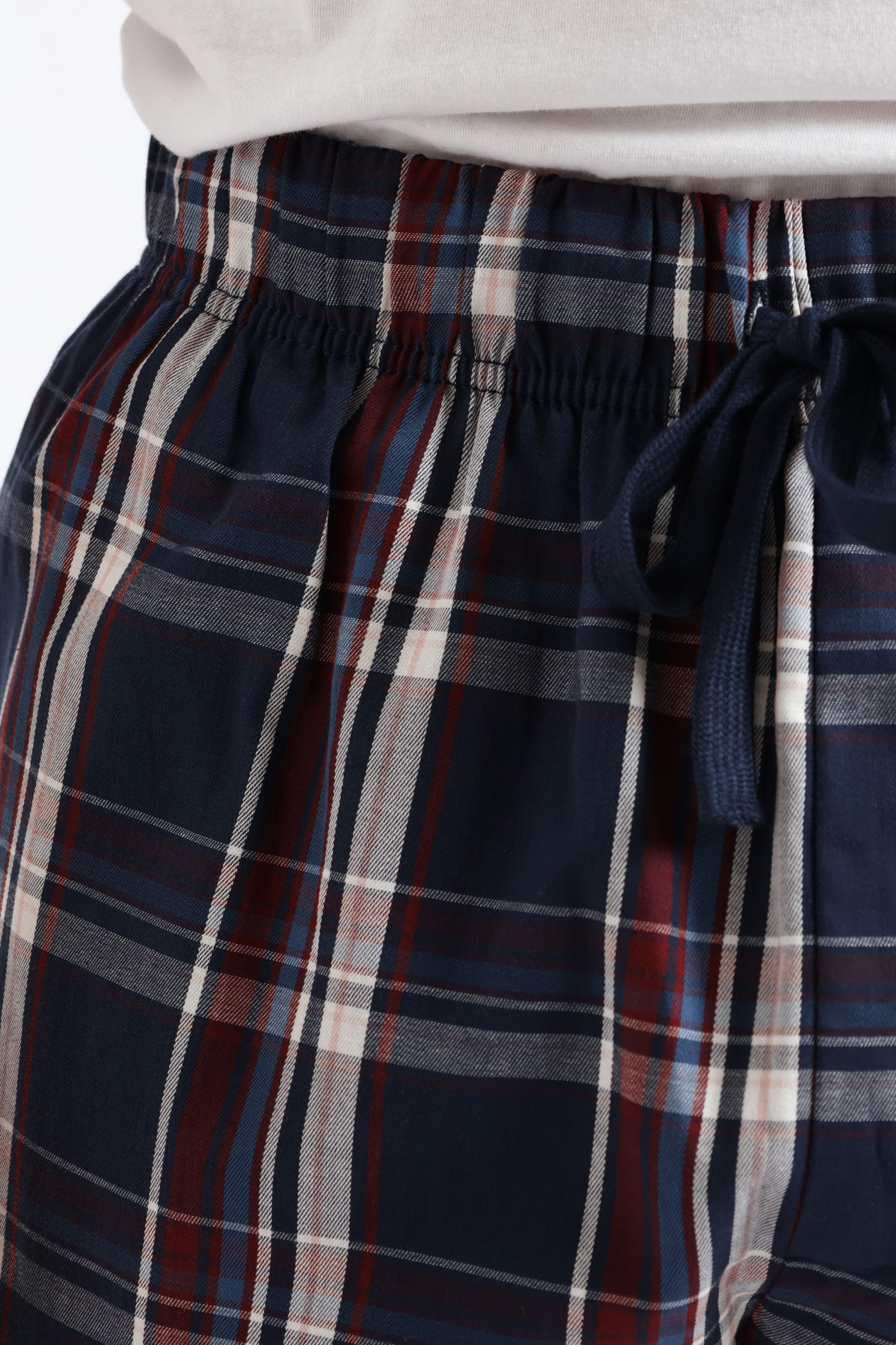 Check Woven Shorts - Navy/Burgundy - Image 4