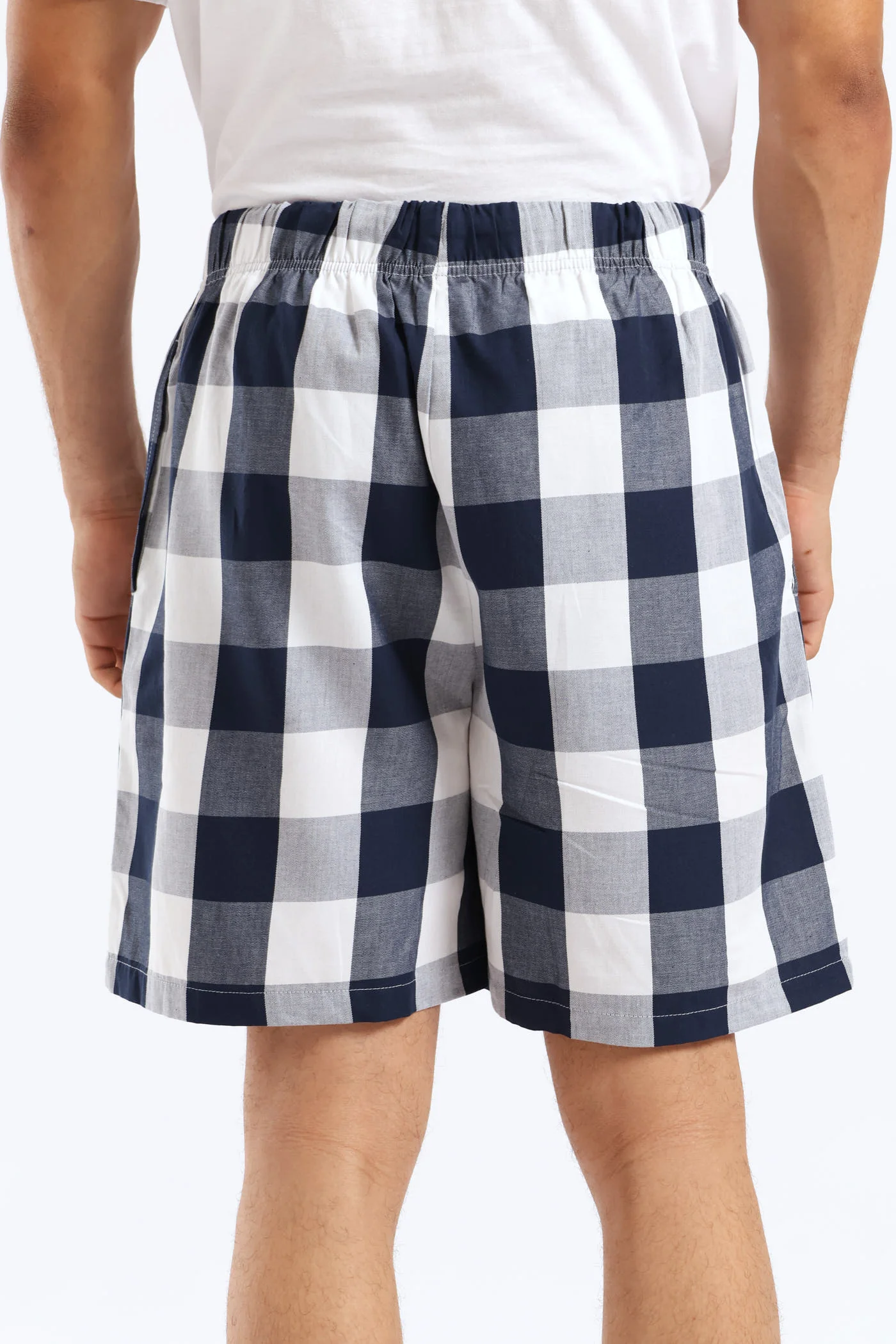 Check Woven Shorts - Navy/White - Image 4