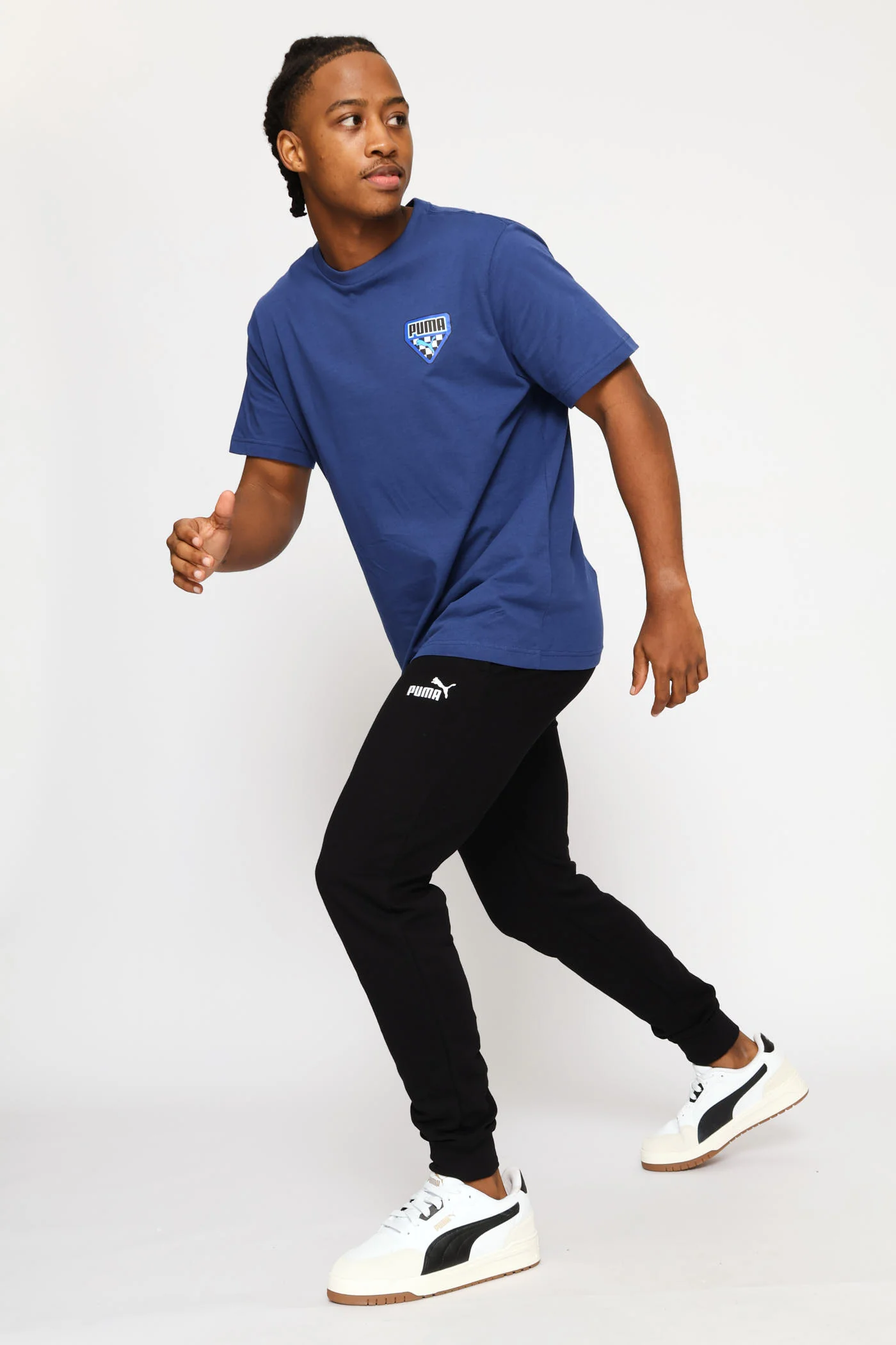 Checkered Logo Graphic Tee - Navy - Image 3