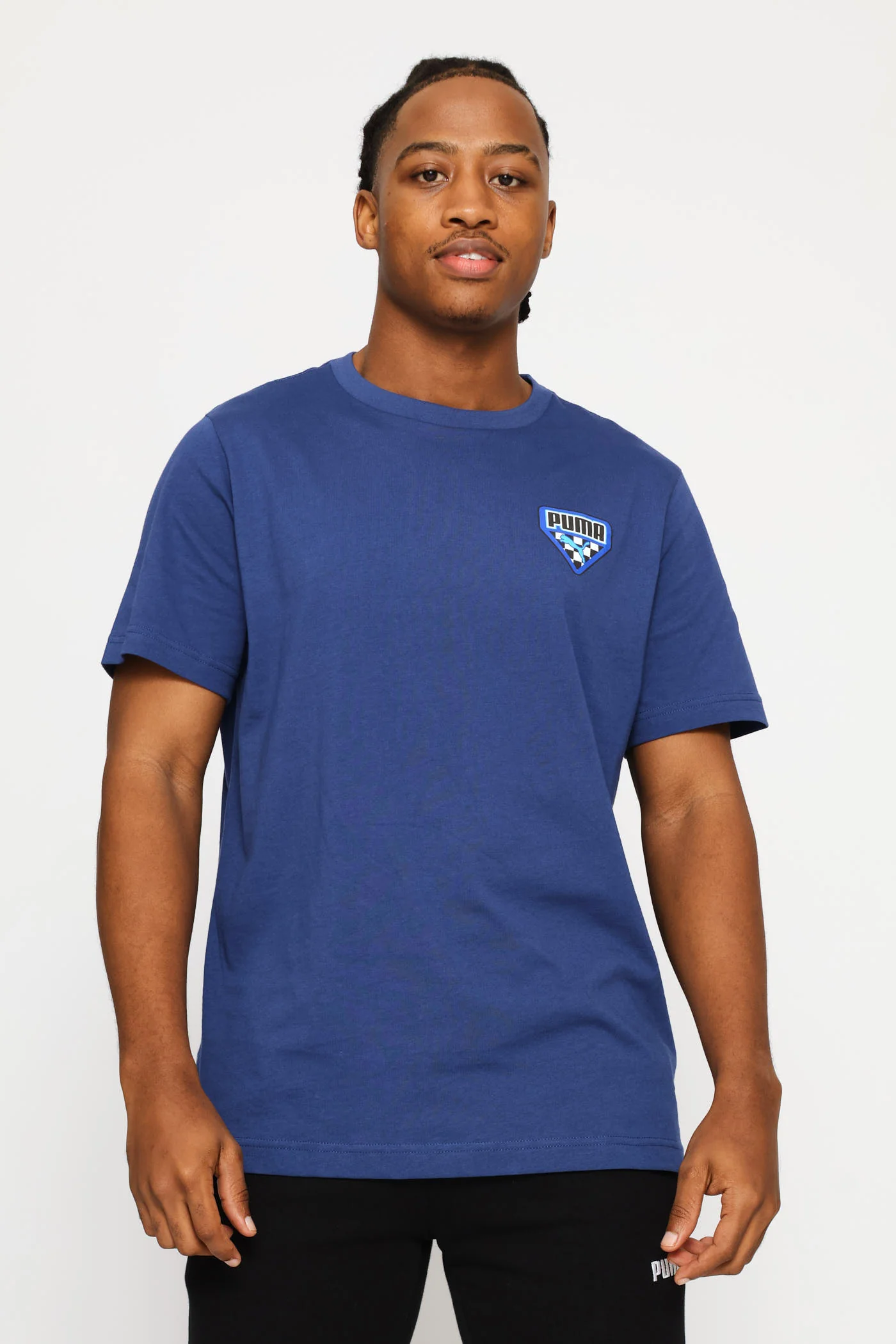 Checkered Logo Graphic Tee - Navy - Image 4