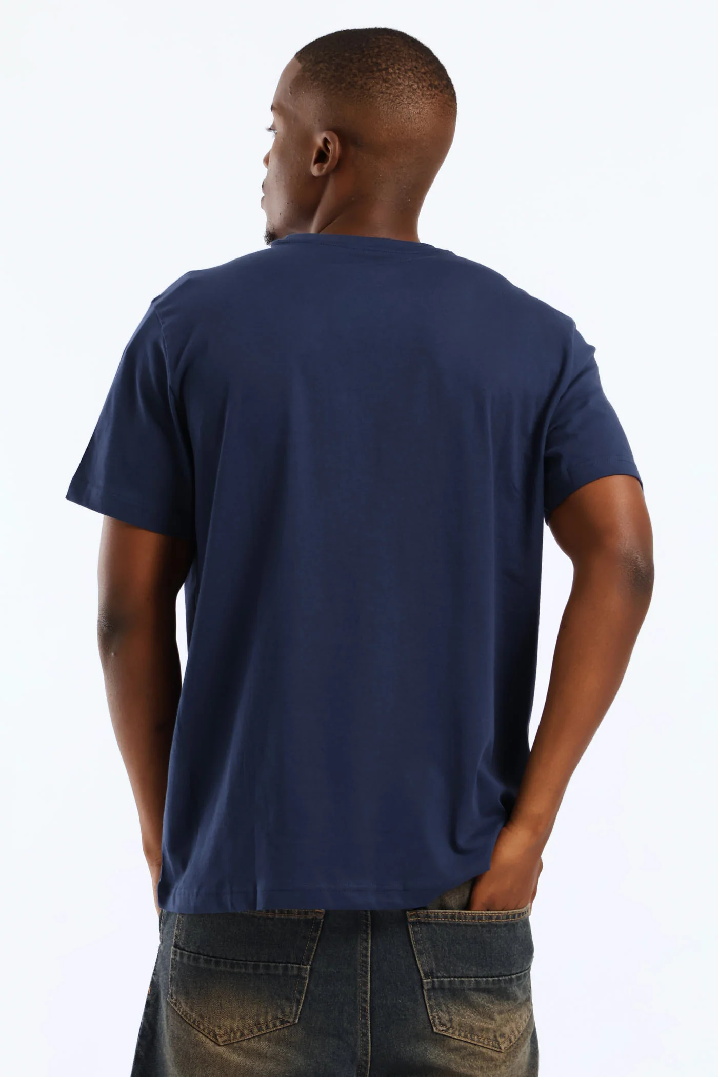 Checkered Tee - Navy - Image 3