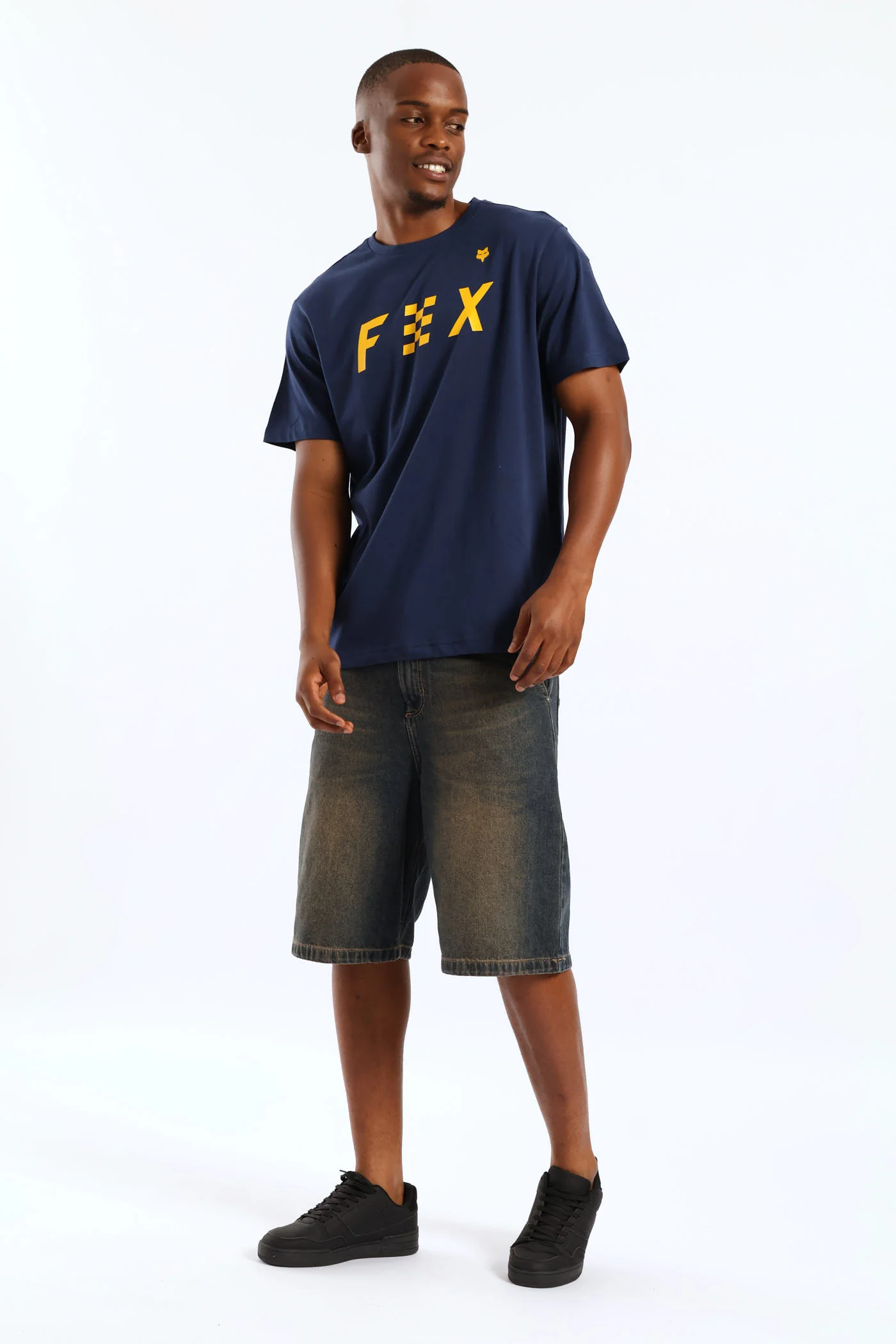 Checkered Tee - Navy - Image 4