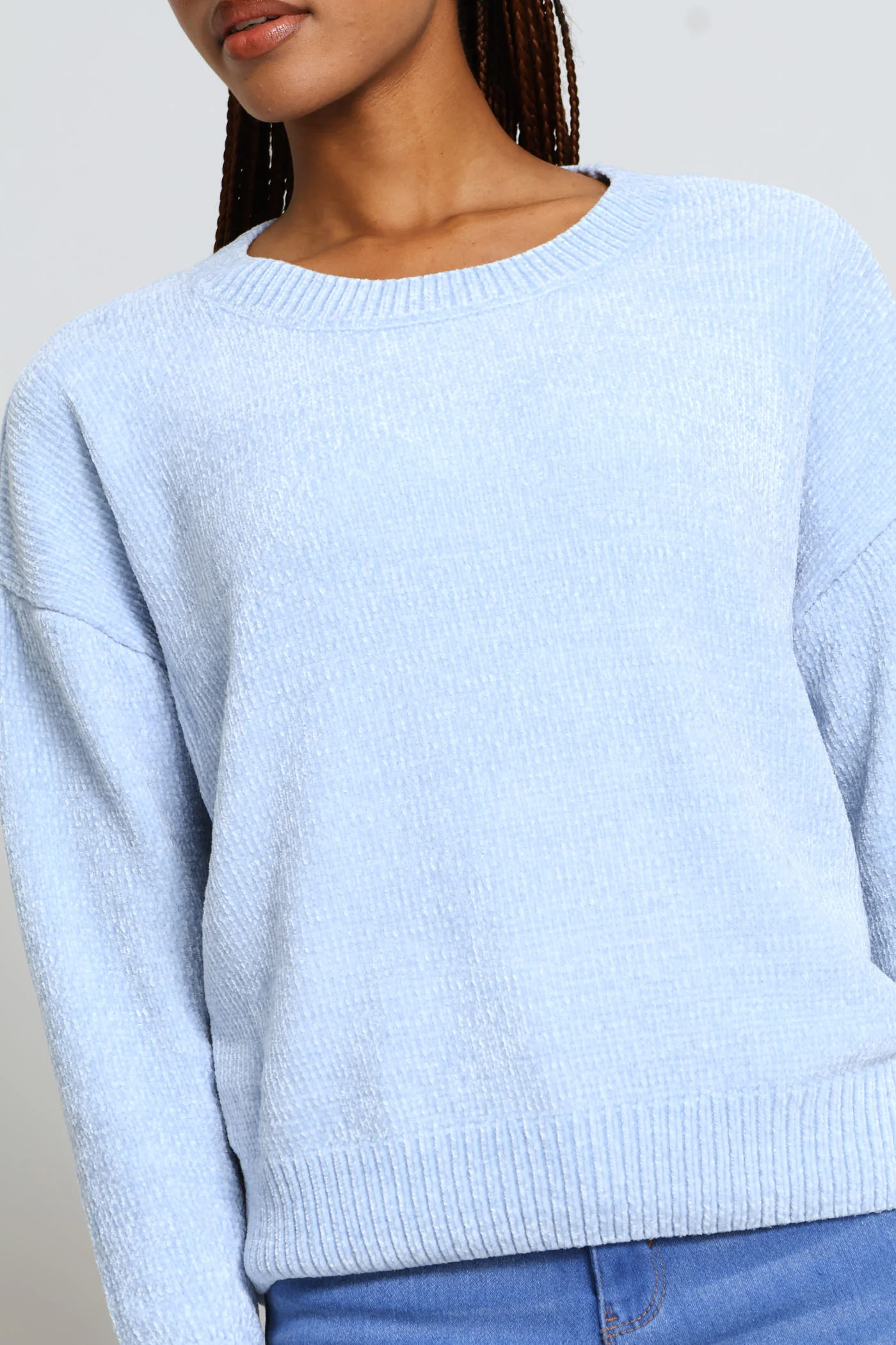 Chenille Pullover - Light Blue - Image 2