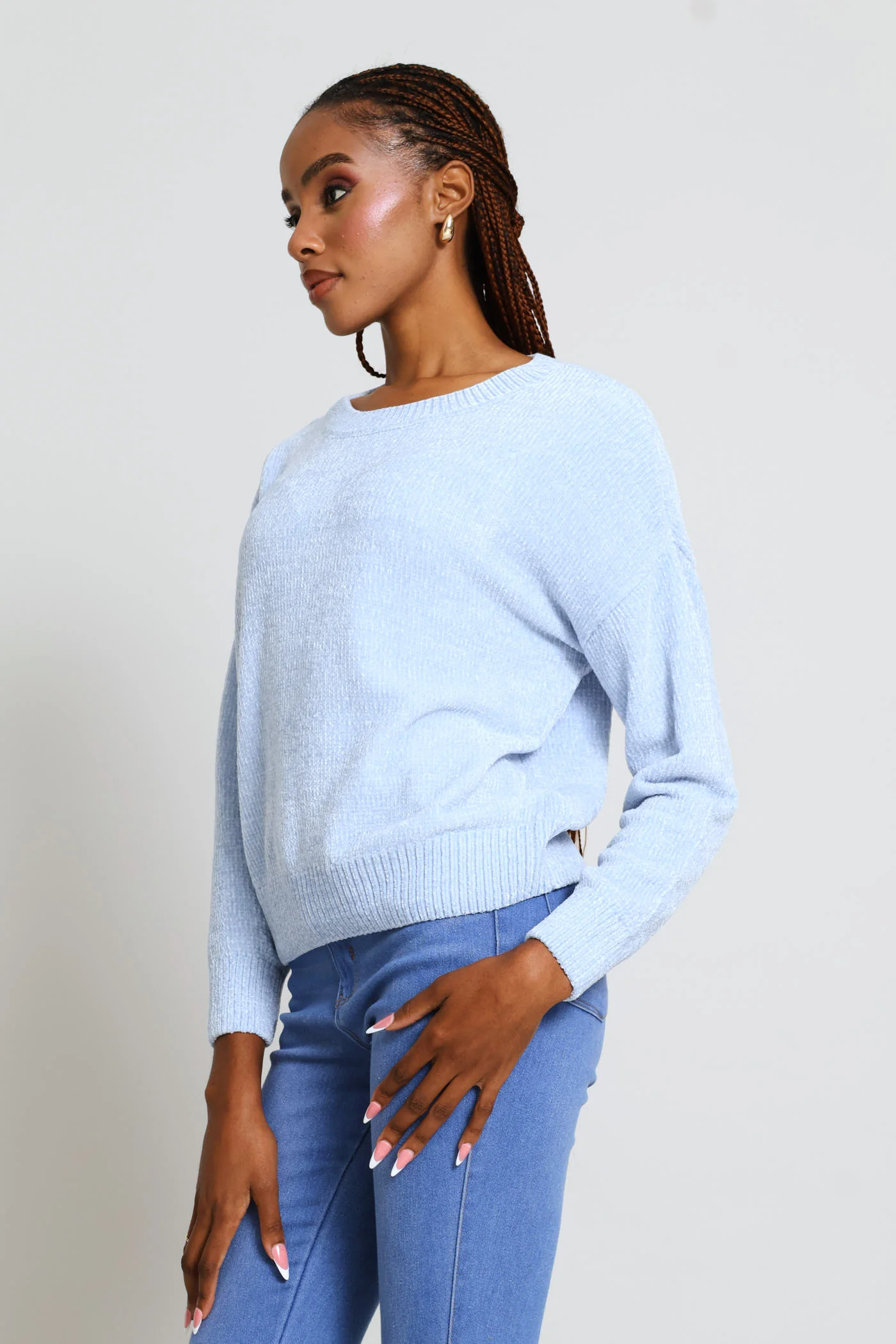 Chenille Pullover - Light Blue - Image 3