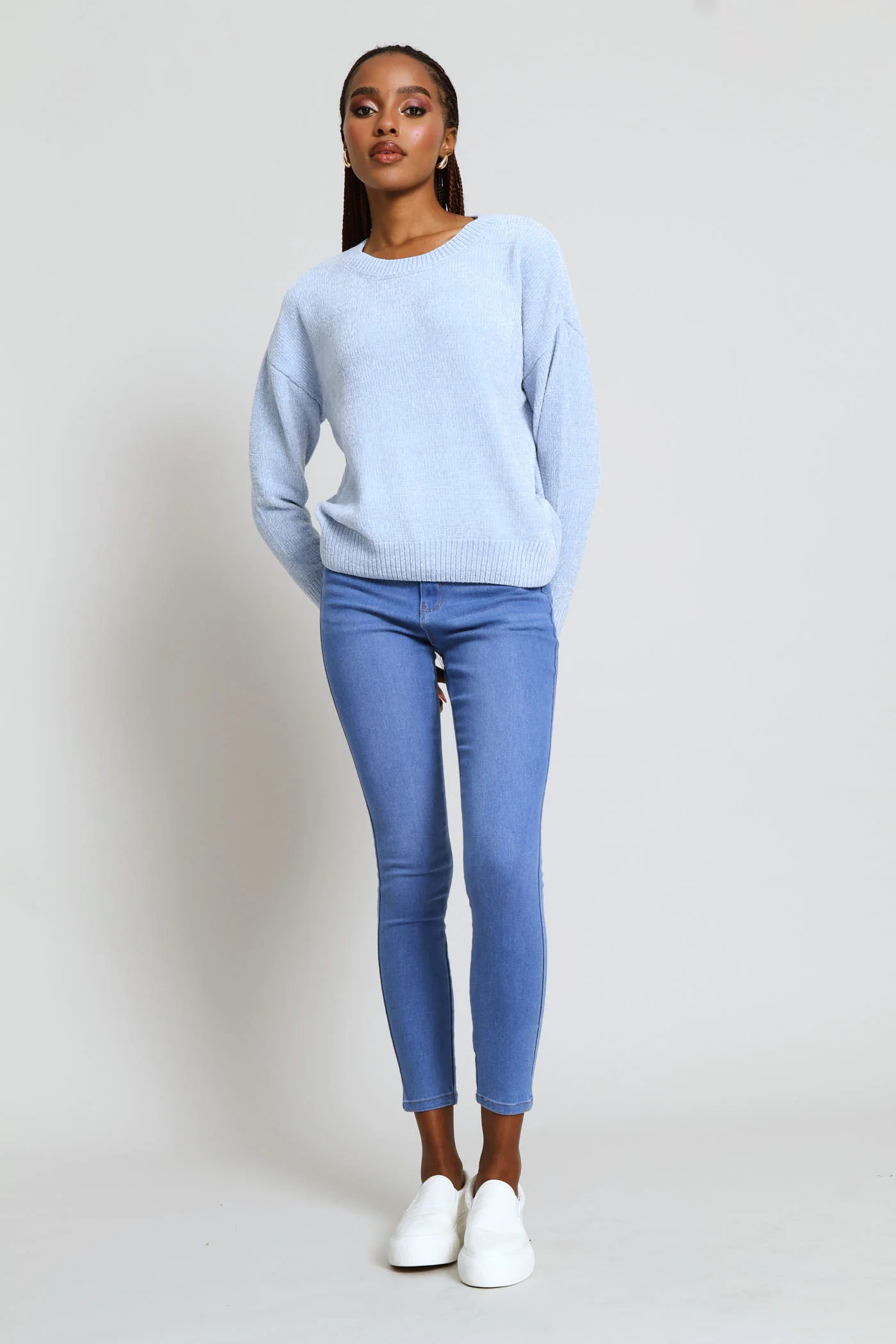 Chenille Pullover - Light Blue - Image 5