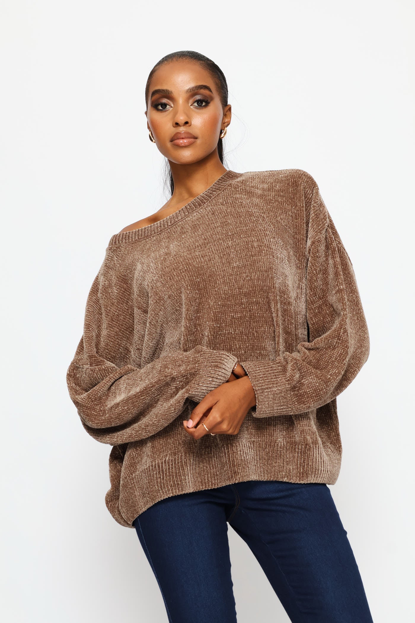 Chenille Pullover - Taupe - Image 2