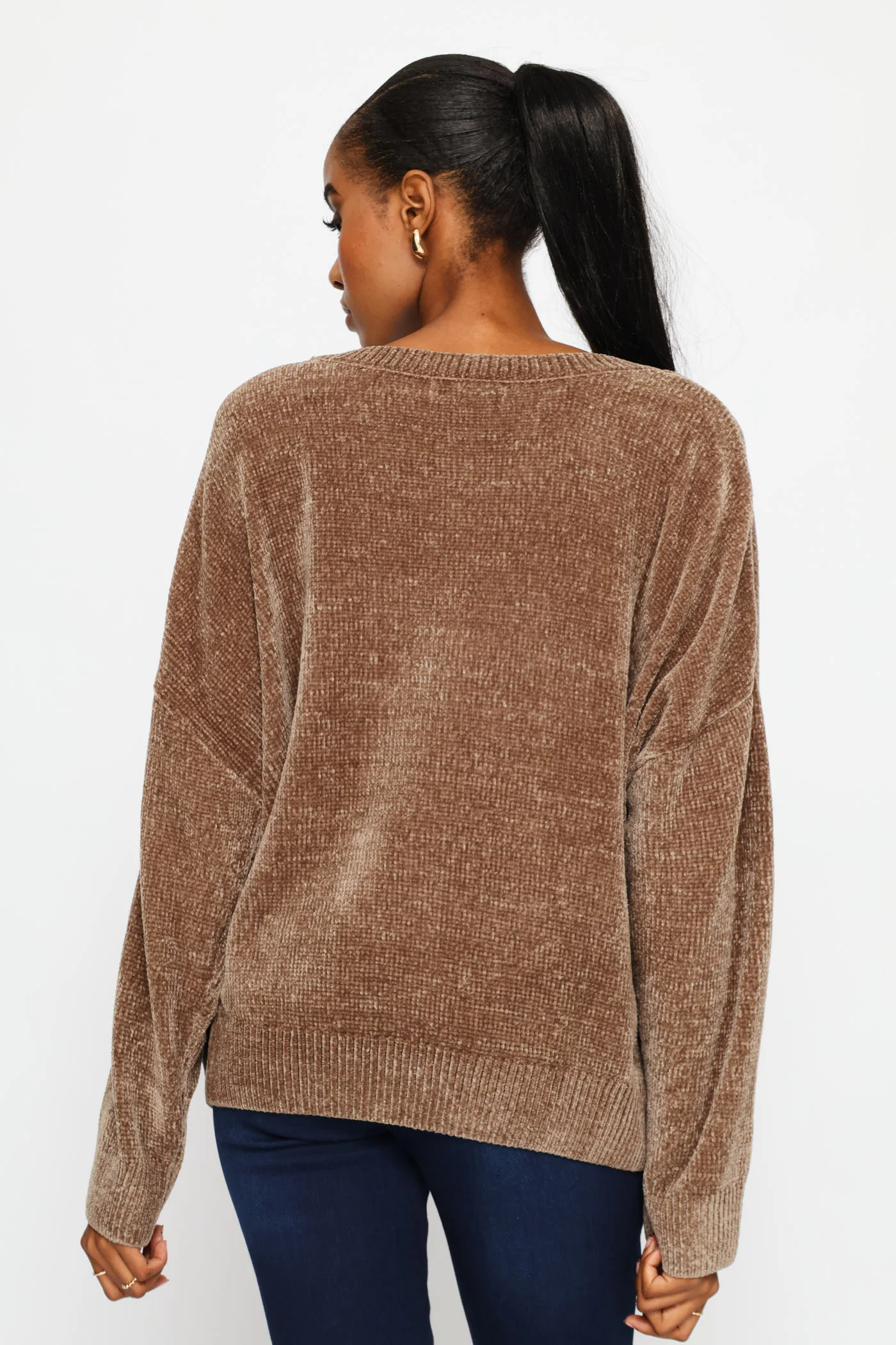Chenille Pullover - Taupe - Image 3