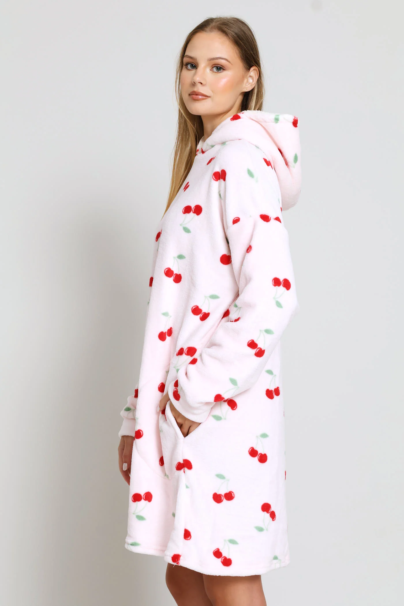 Cherries Oversized Snuggie - Pink - Image 5