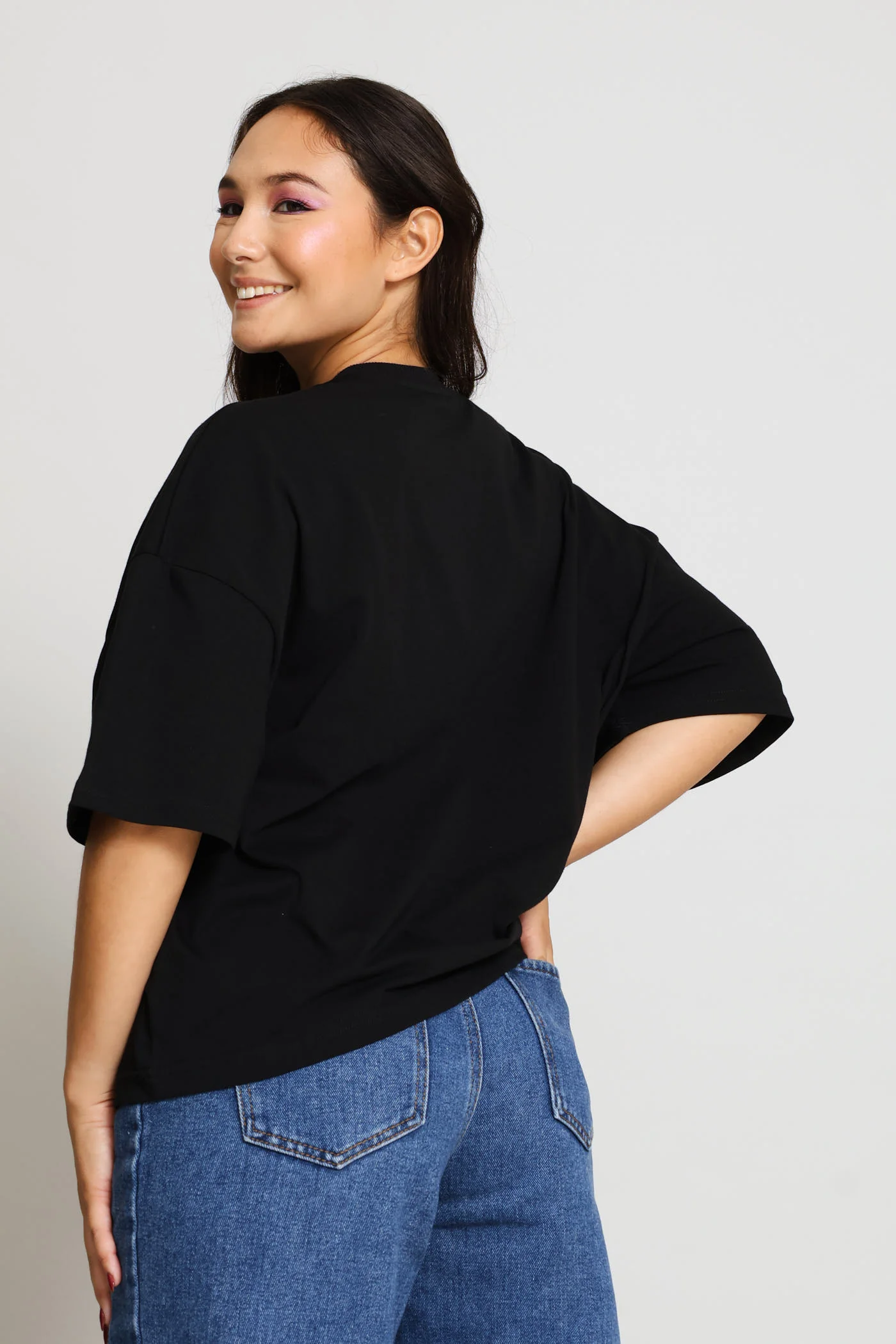 Cherry Cubes Oversized Boxy Tee - Black - Image 5