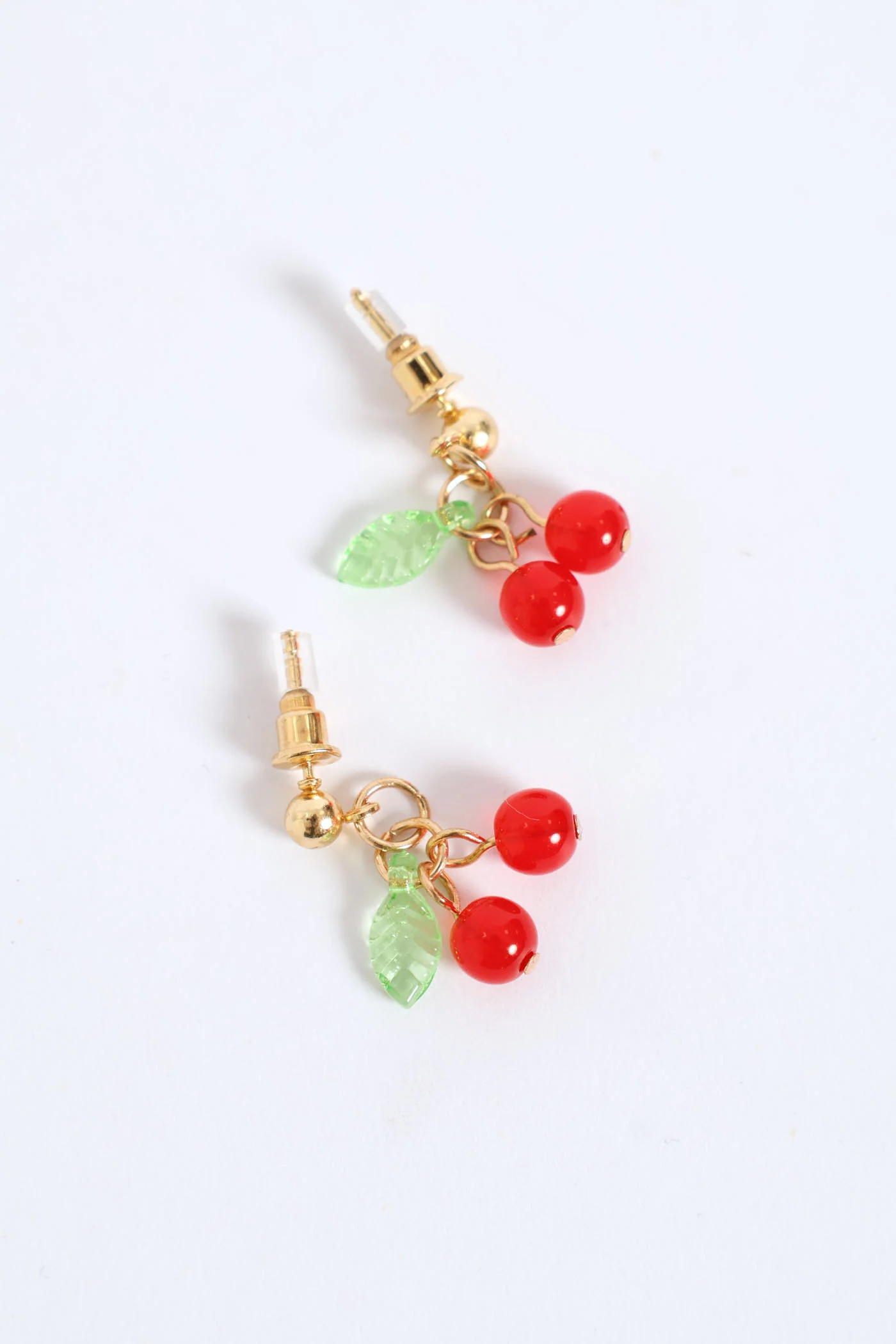 Cherry Earring & Necklace Pendant Set - Gold - Image 2