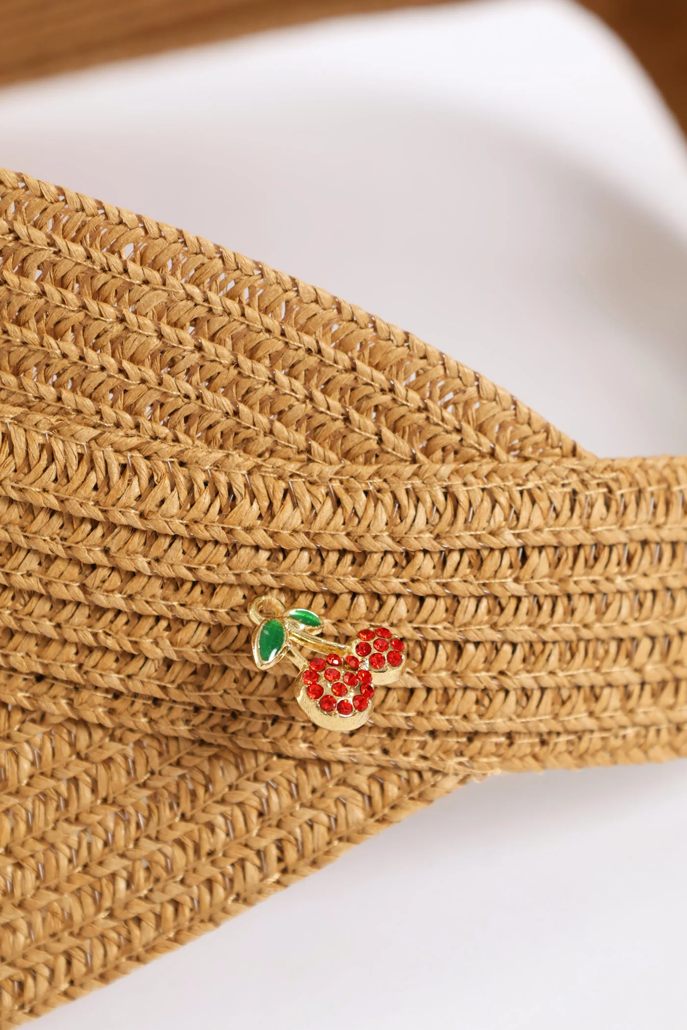 Cherry Embellishment Visor - Tan - Image 2