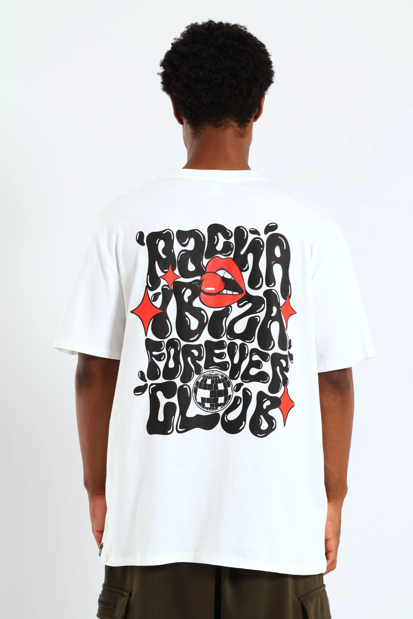 Cherry Front & Back Print Tee - White - Image 2