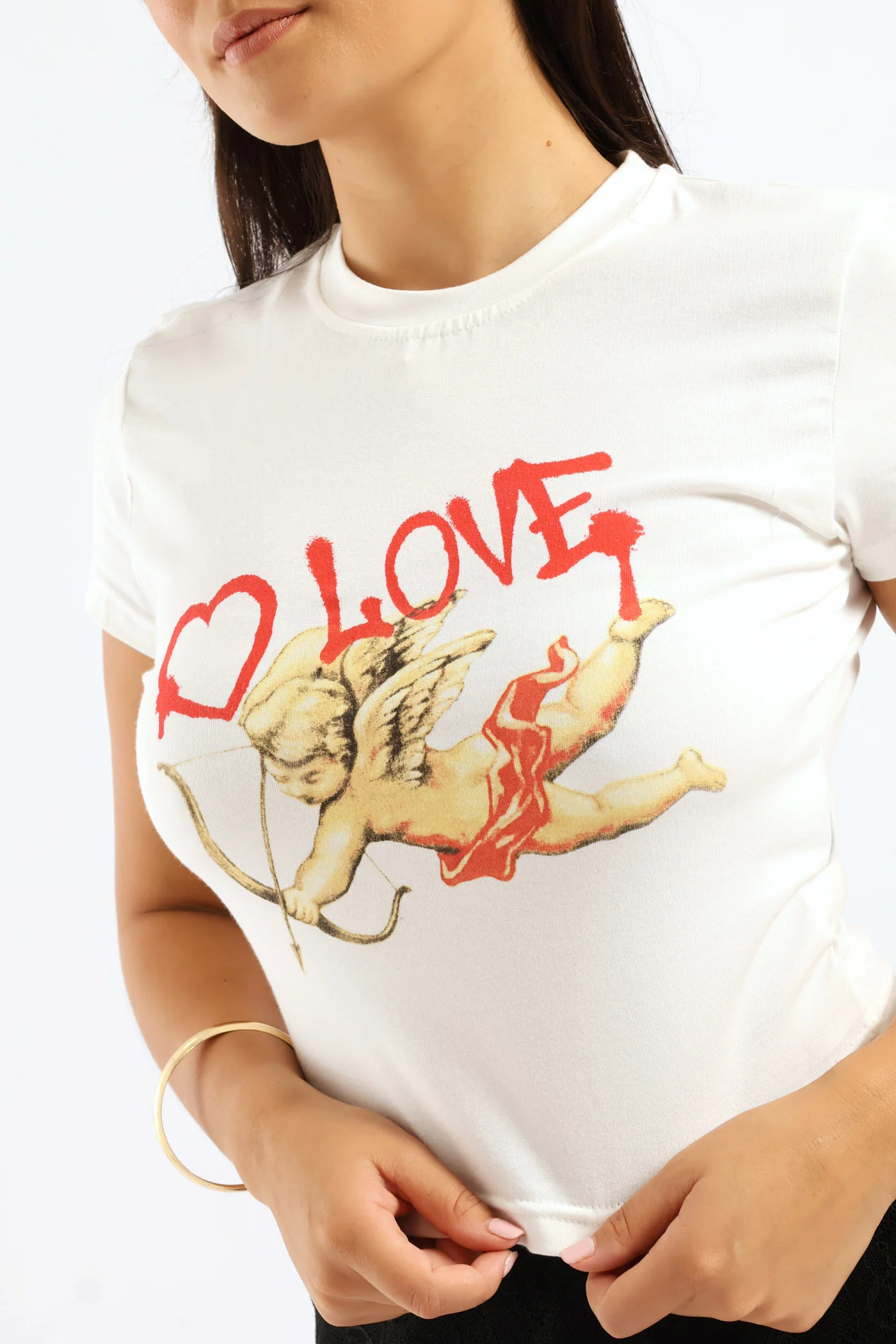 Cherub Love Baby Tee - Off White - Image 2