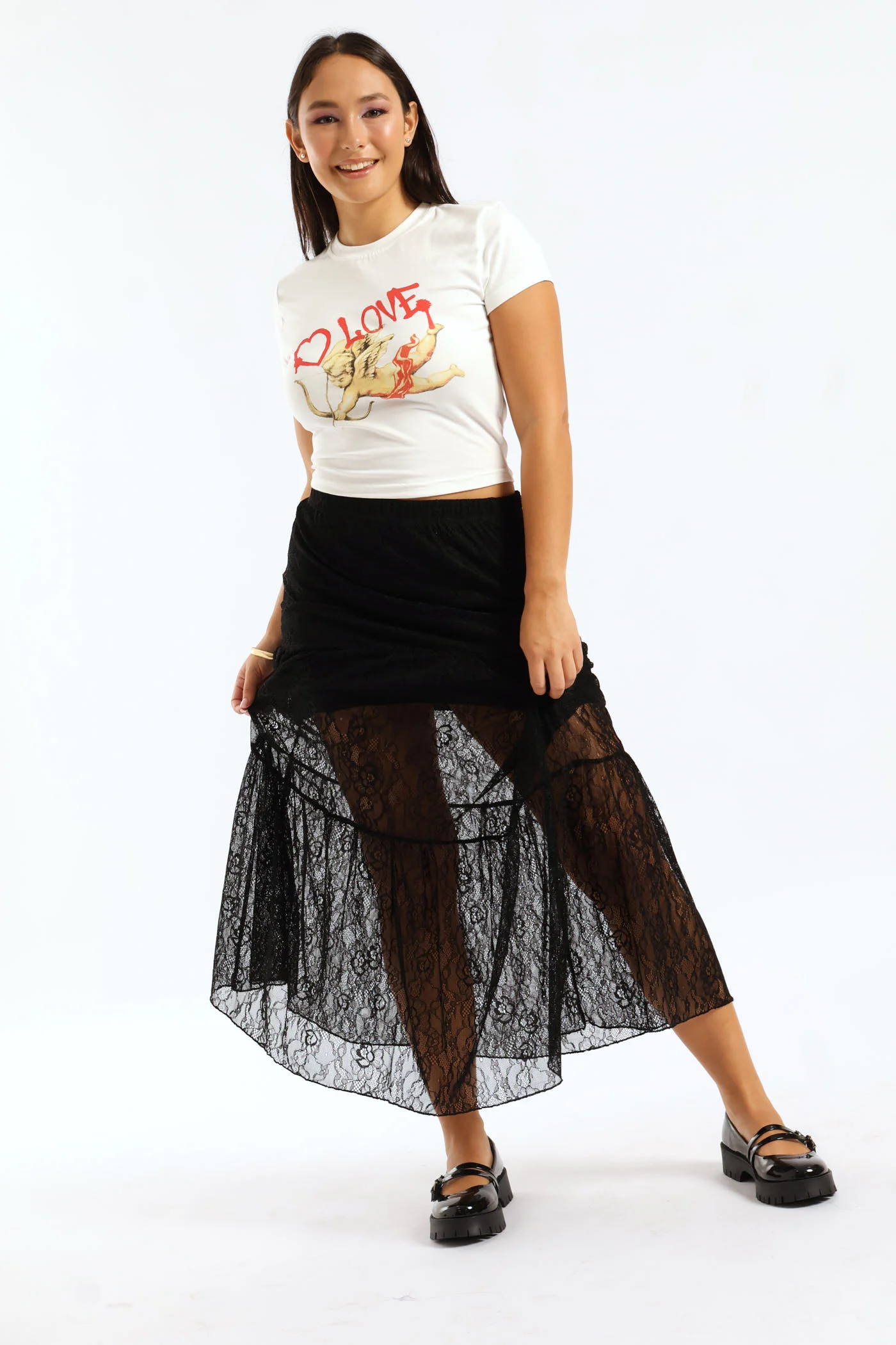 Cherub Love Baby Tee - Off White - Image 5