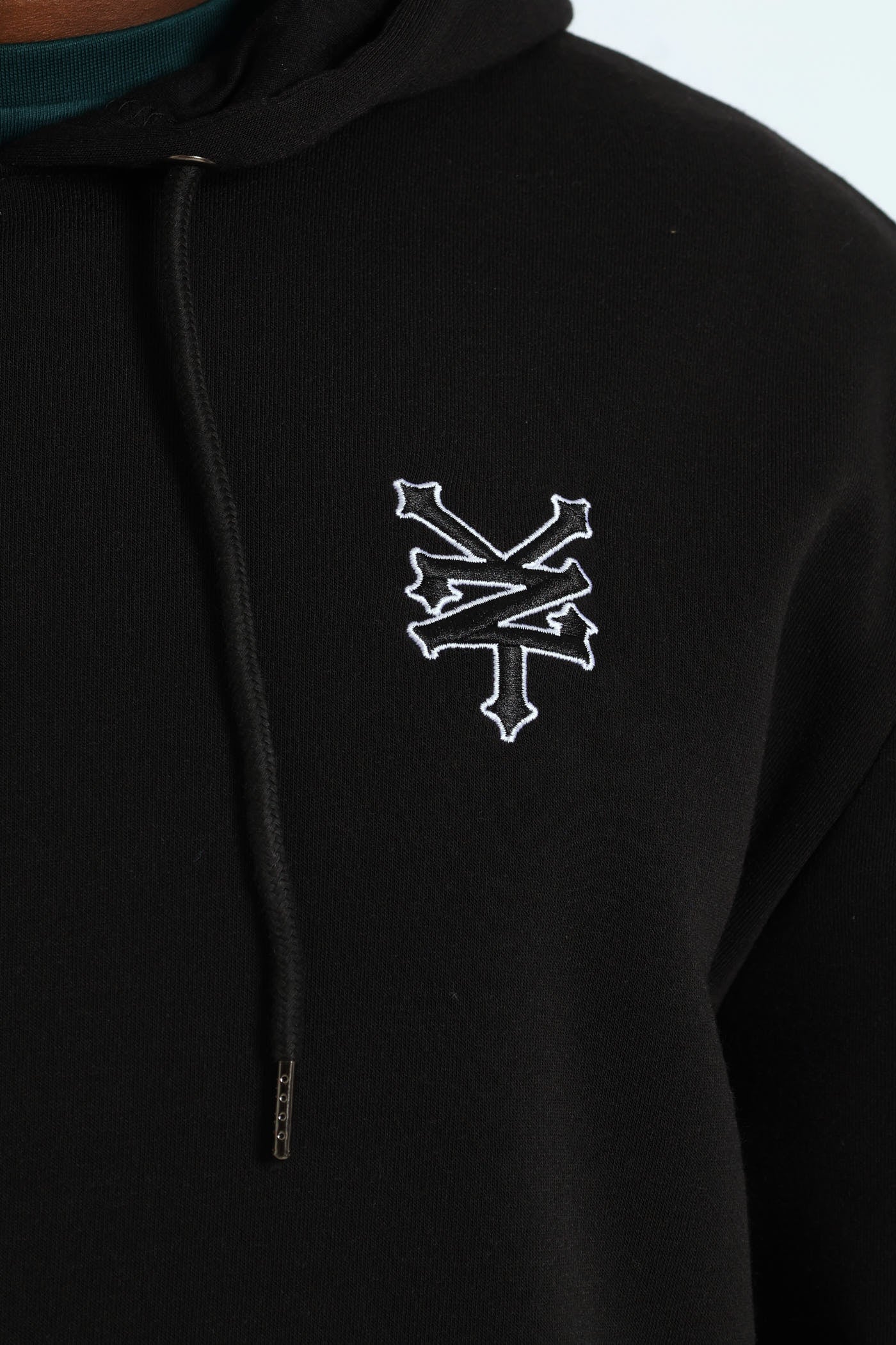 Chest Logo Hoody - Black - Image 4