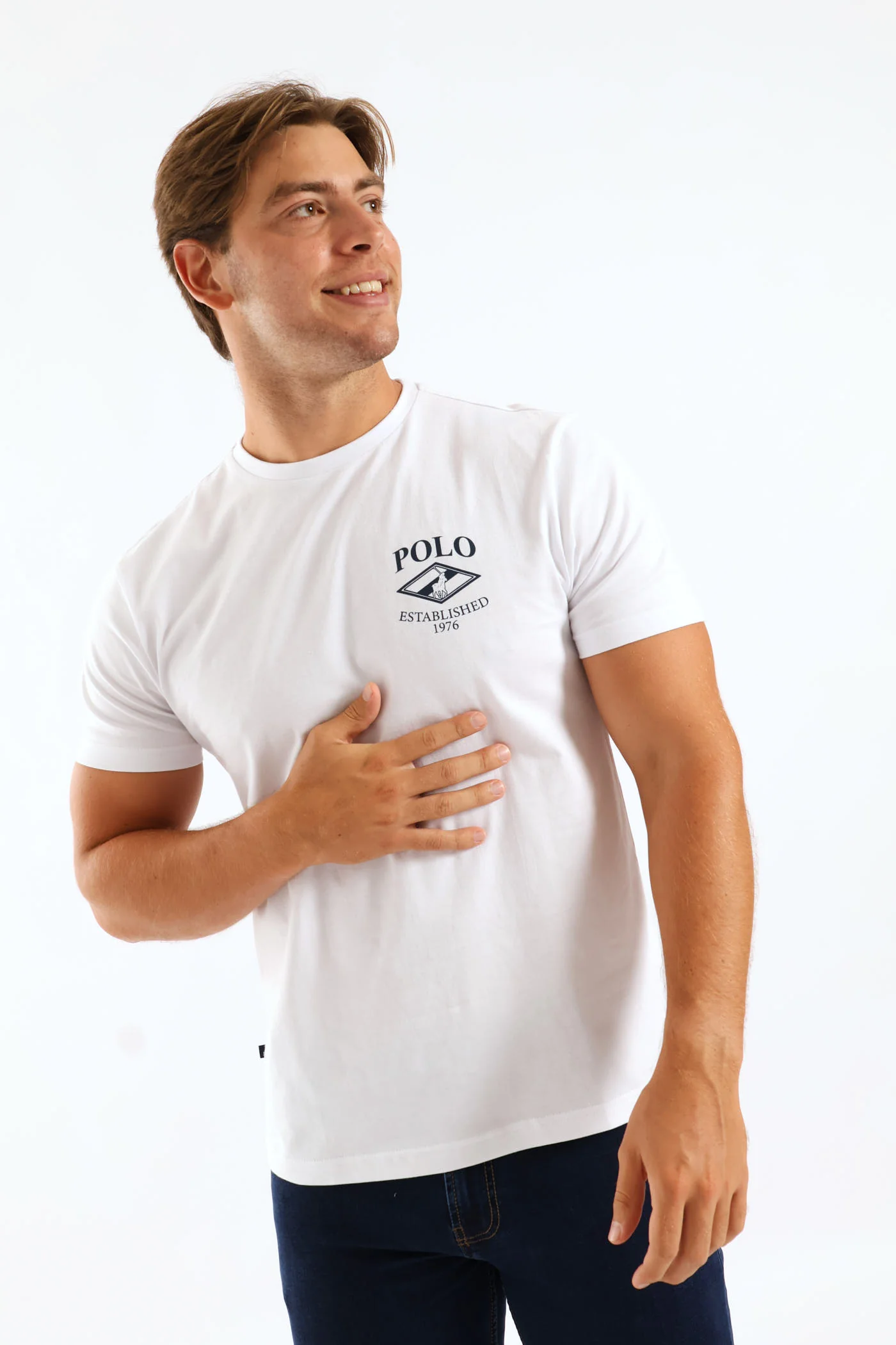 Chest Print Logo Tee - White - Image 2
