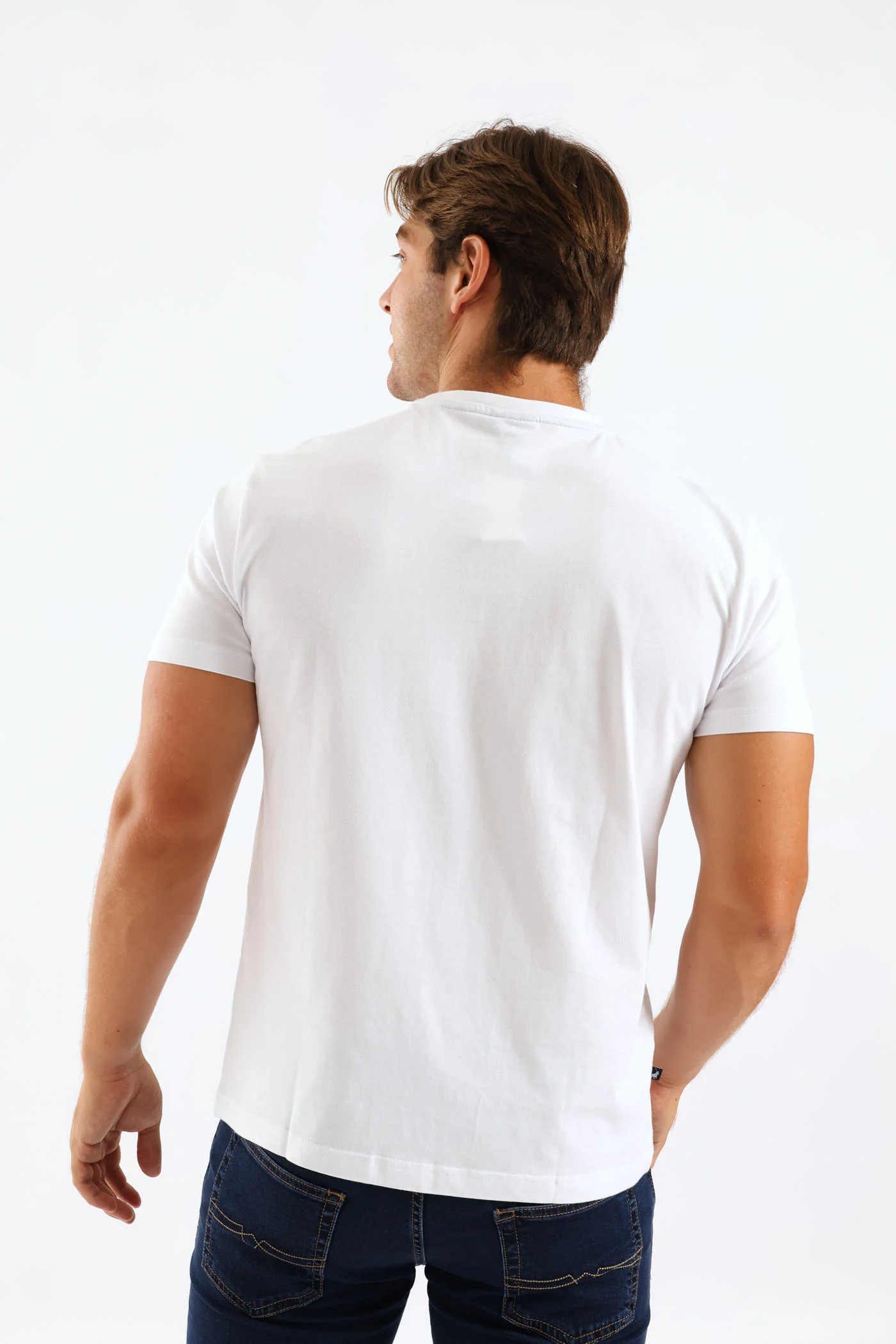 Chest Print Logo Tee - White - Image 5