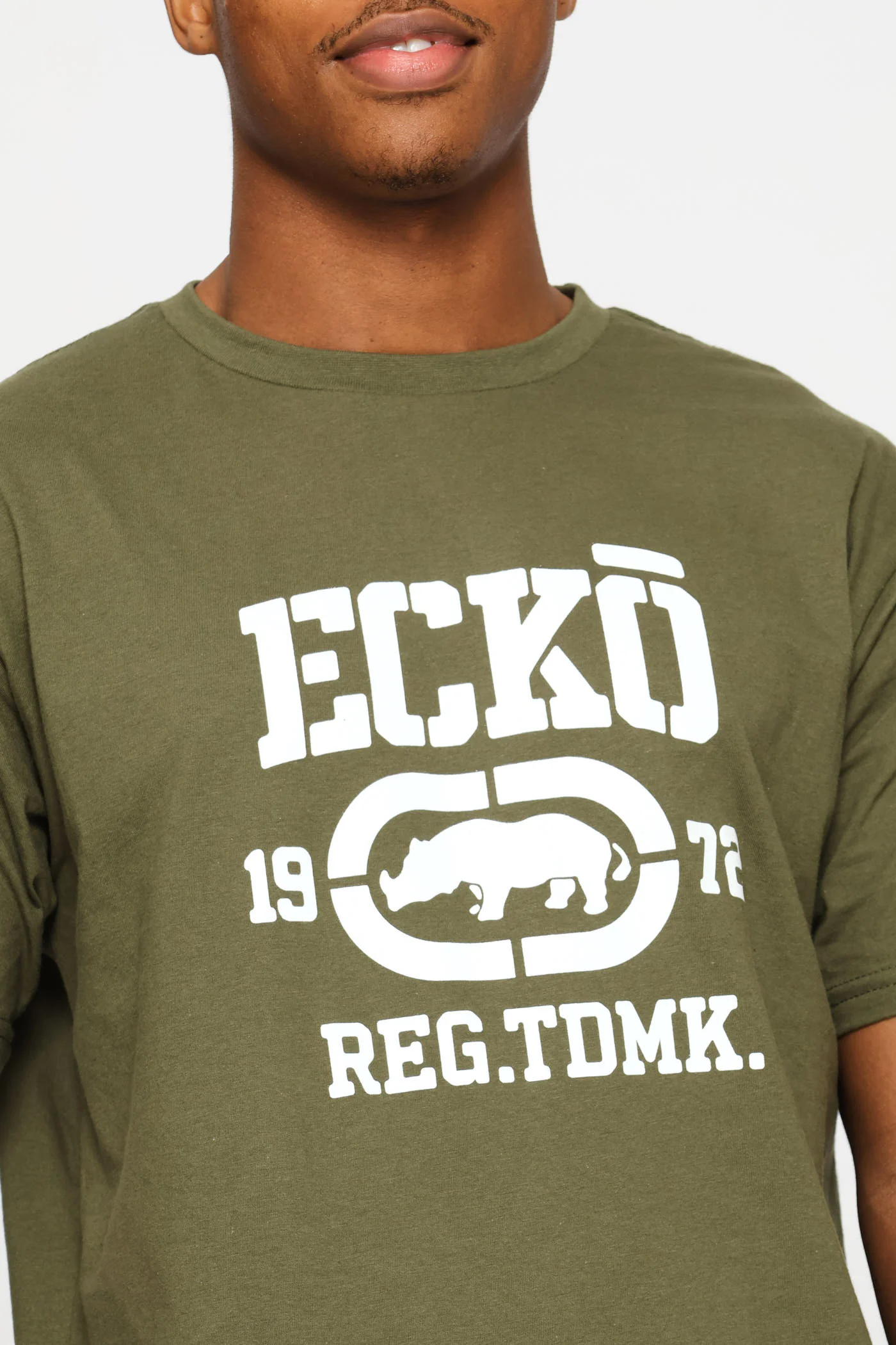 Chest Print Tee - Olive - Image 2