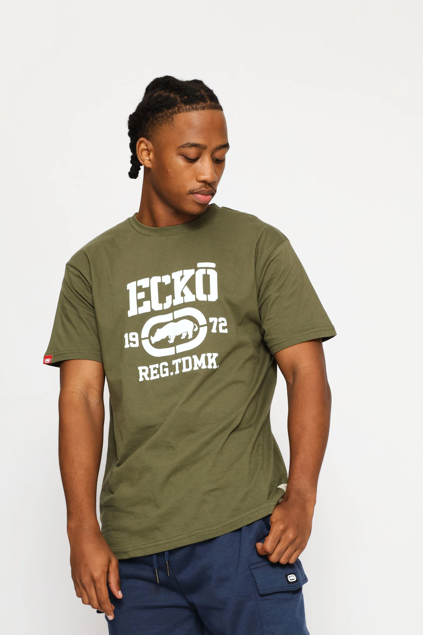 Chest Print Tee - Olive - Image 3