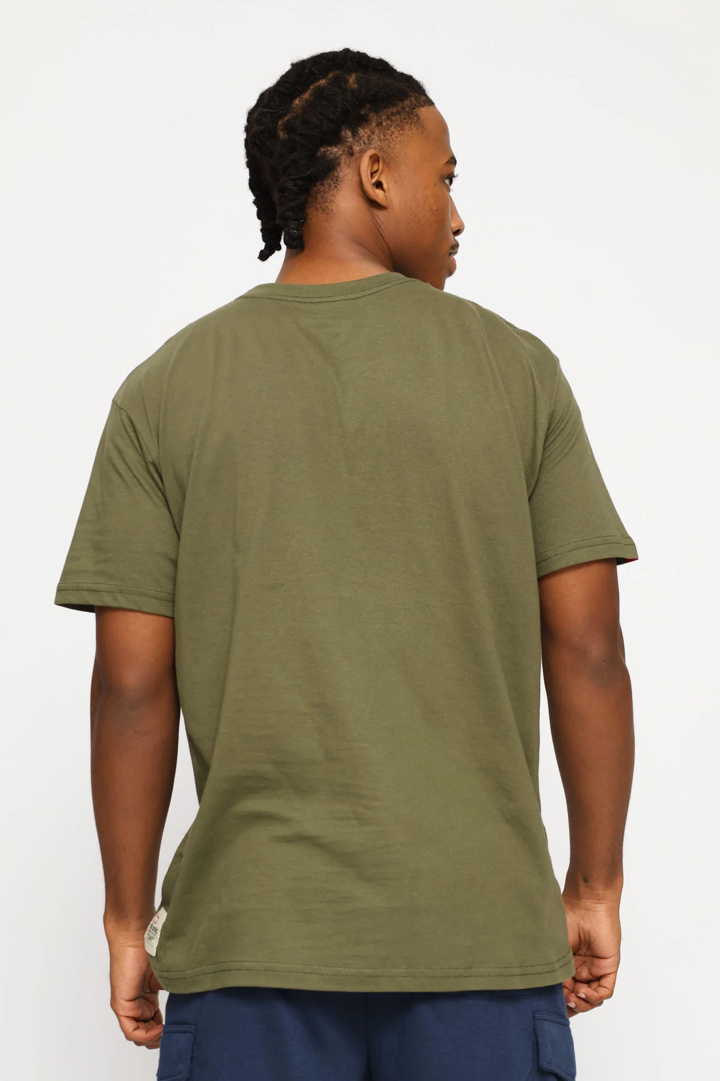 Chest Print Tee - Olive - Image 4