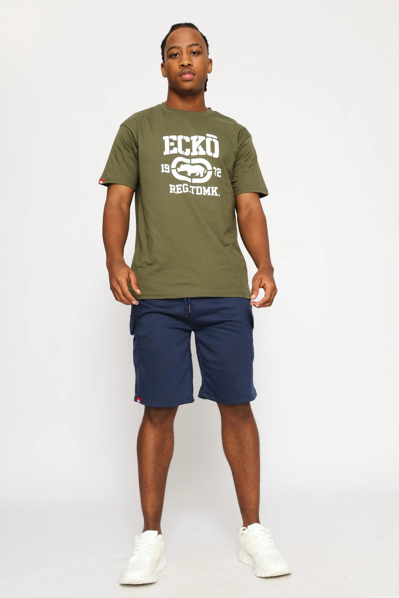 Chest Print Tee - Olive - Image 5