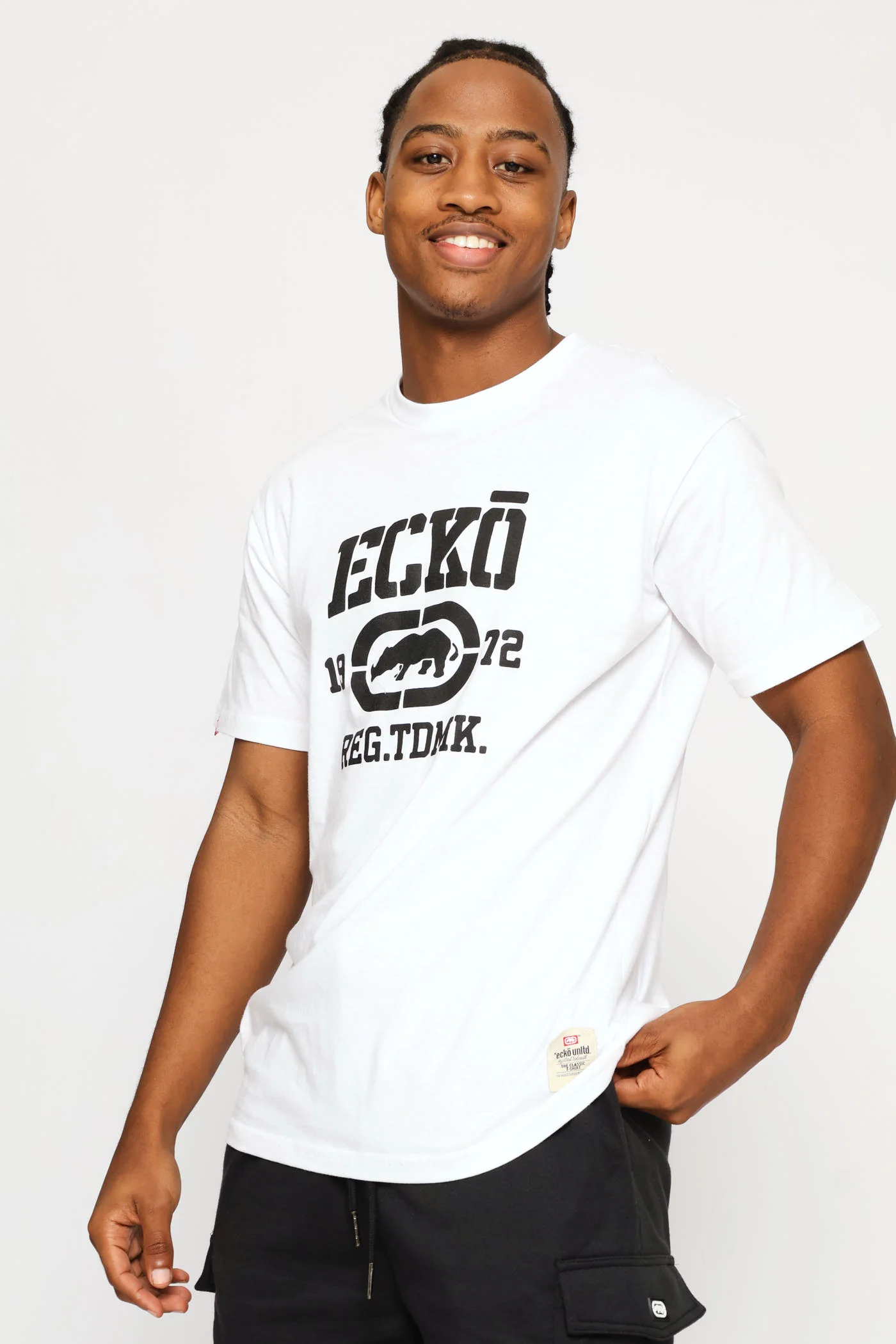 Chest Print Tee - White - Image 3